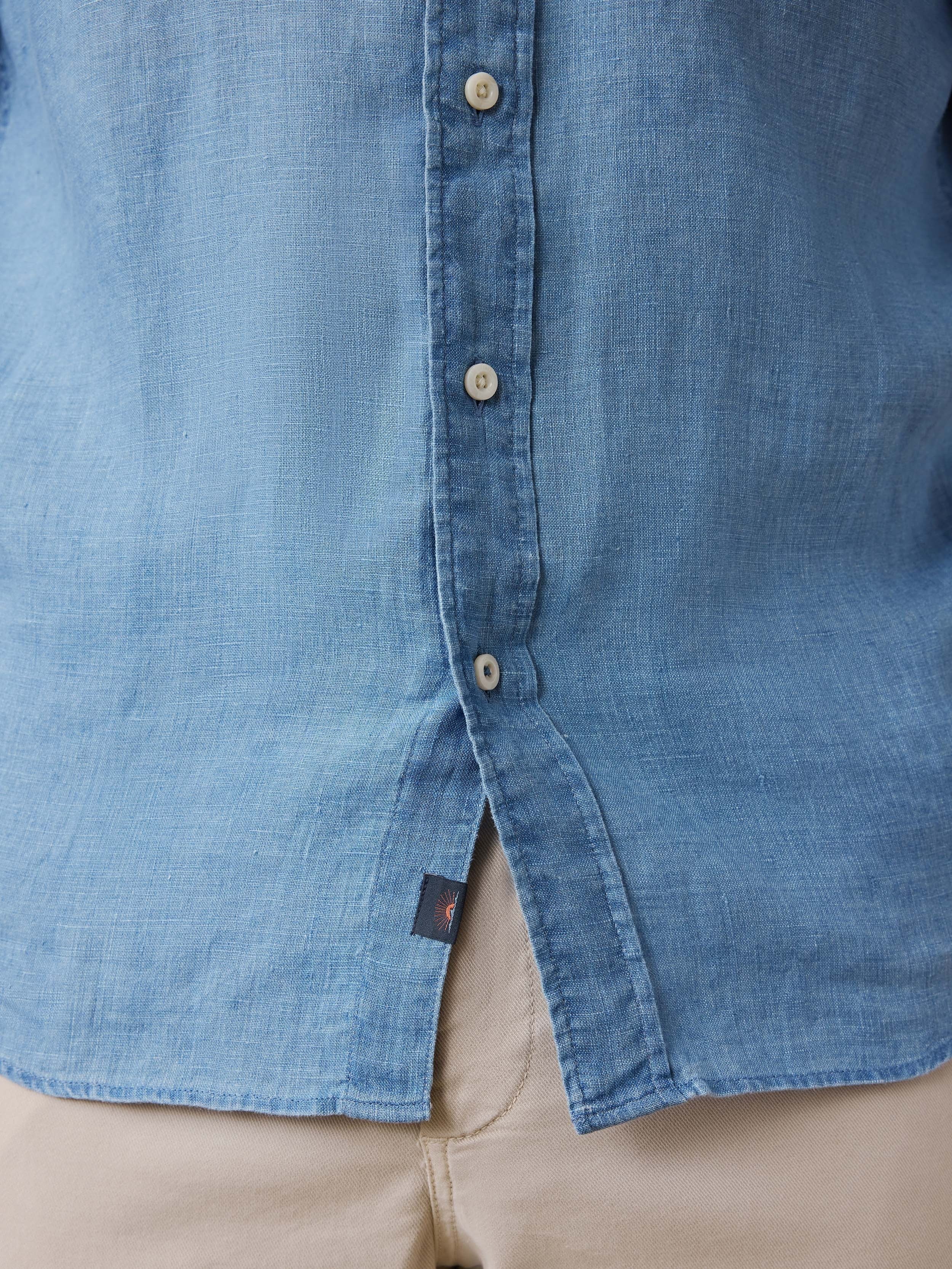 Indigo Laguna Linen Shirt - Brookshore Wash
