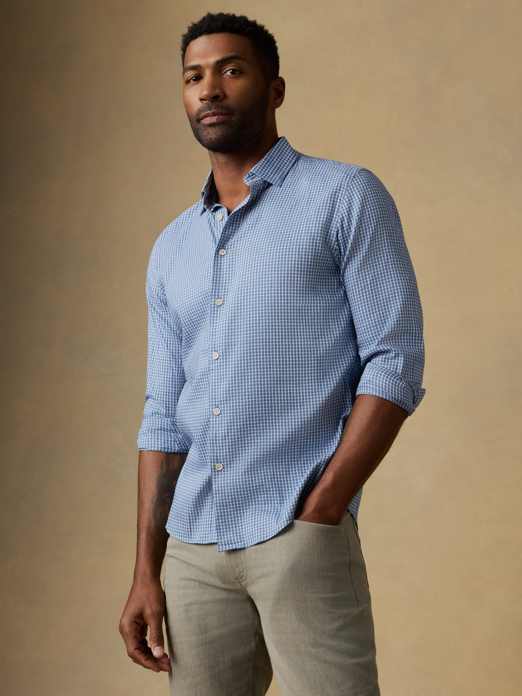 MovementTM Monterey Shirt - White Blue Check