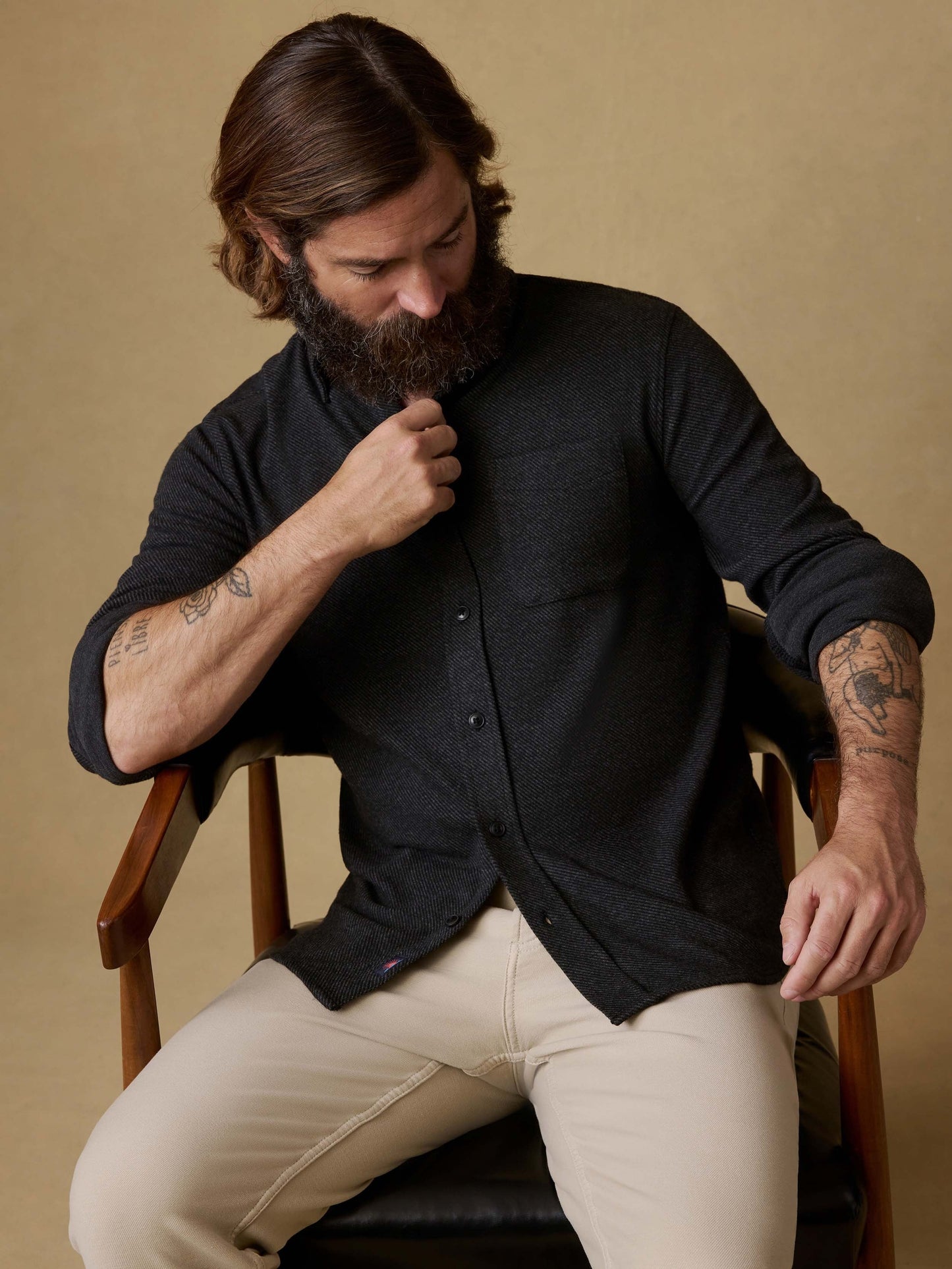 LegendTM Sweater Shirt (Single Pocket) - Heathered Black Twill