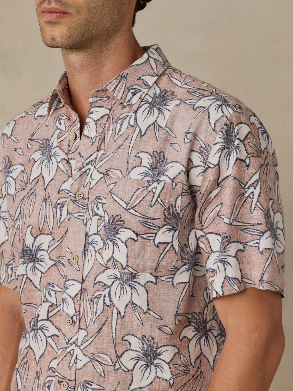 Short-Sleeve Breeze Shirt - Cloud Rust Lotus