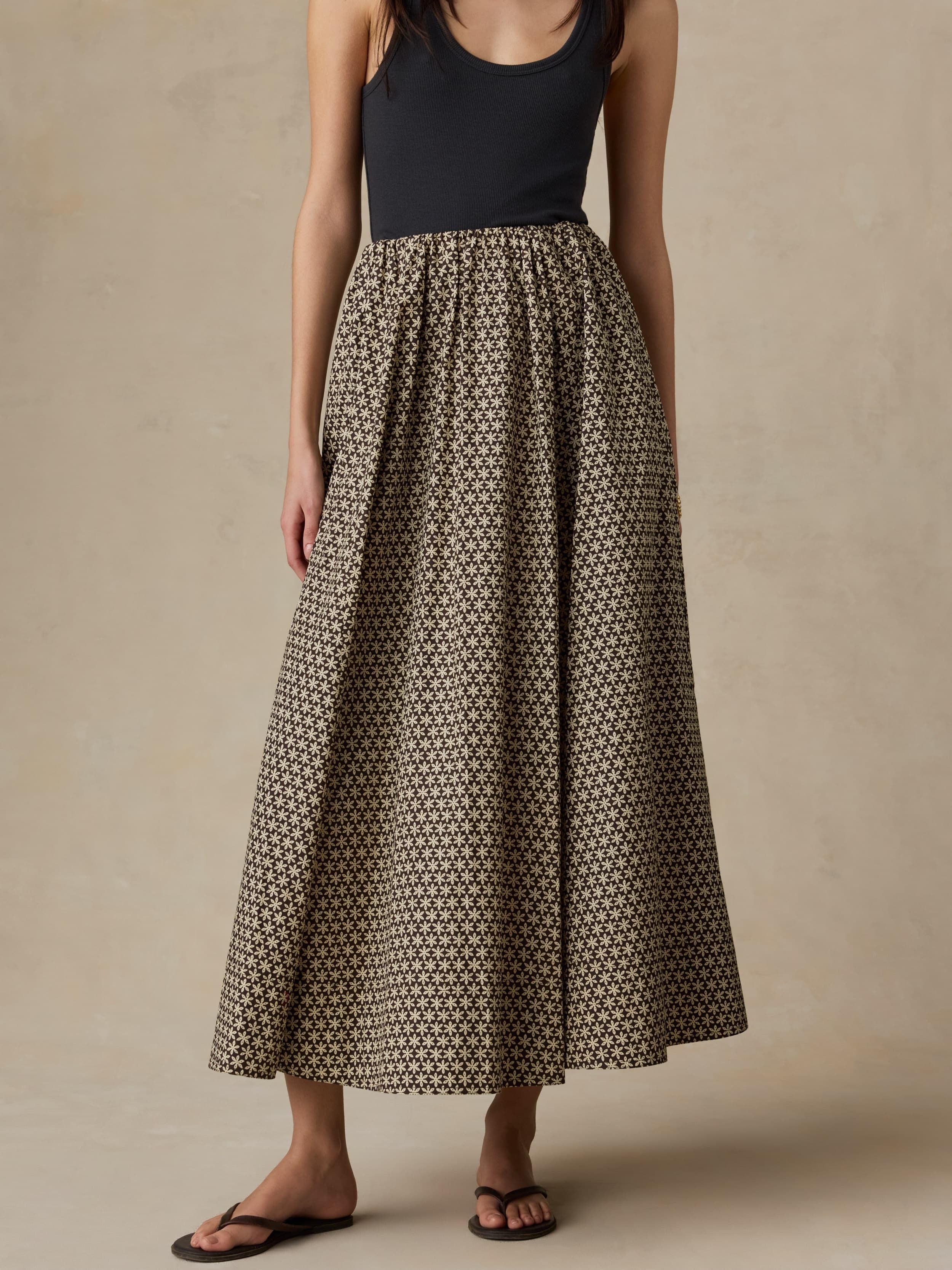 Coastal Poplin Nera Skirt - Bloom Trail Floral