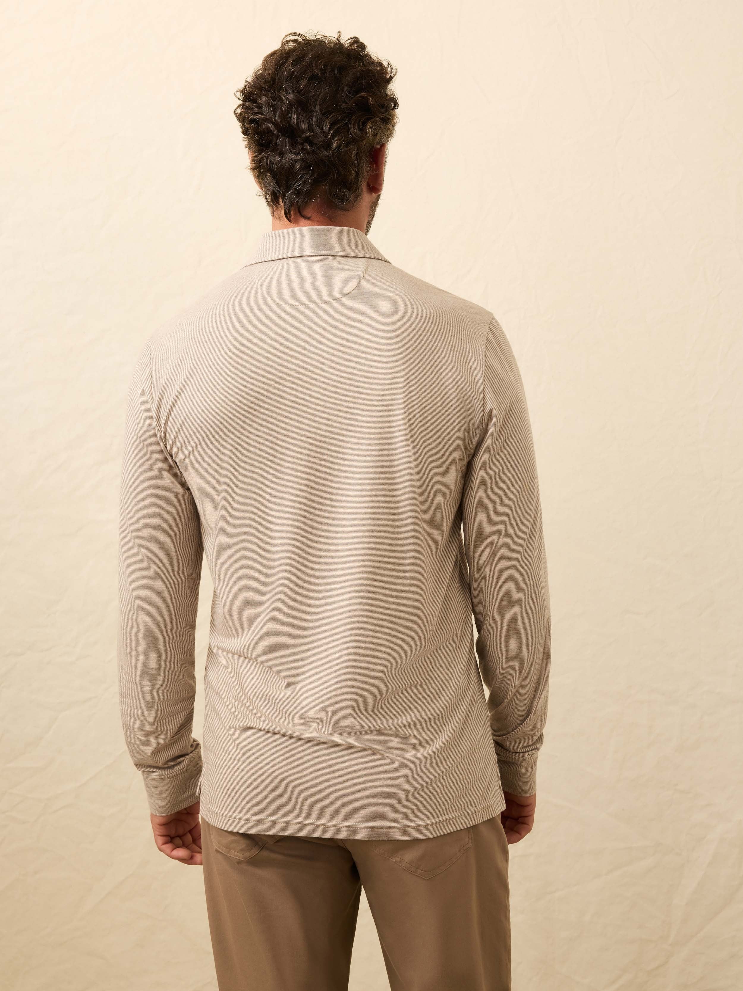 Long-Sleeve MovementTM Polo - Mountain Bark Feeder