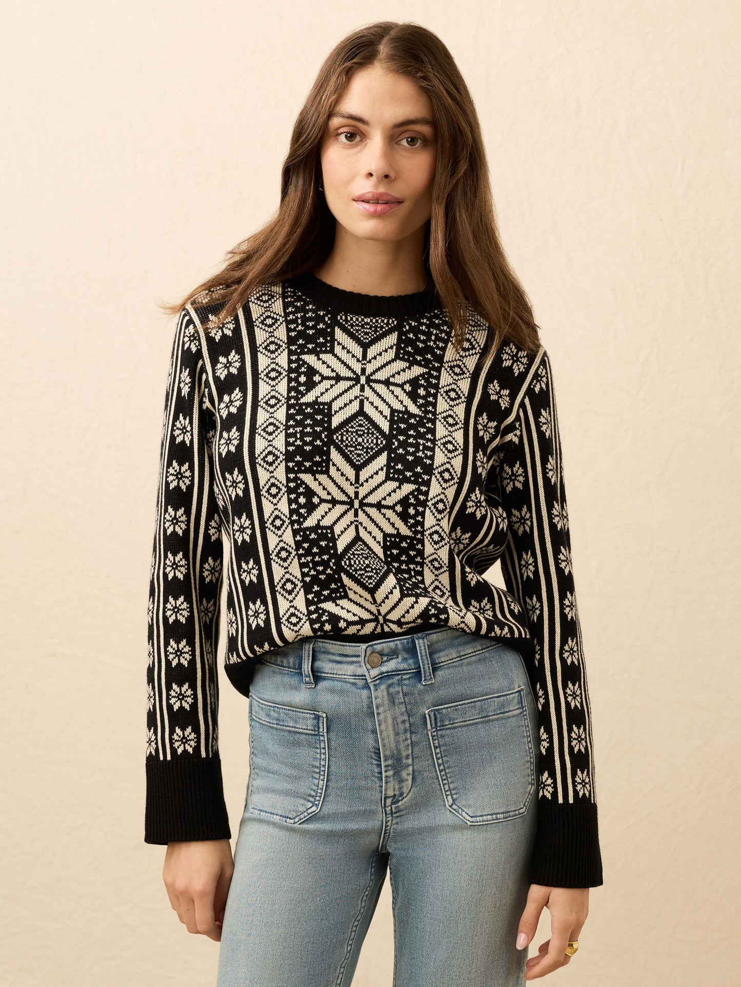 Sun Valley Crewneck - Midnight Snowflake