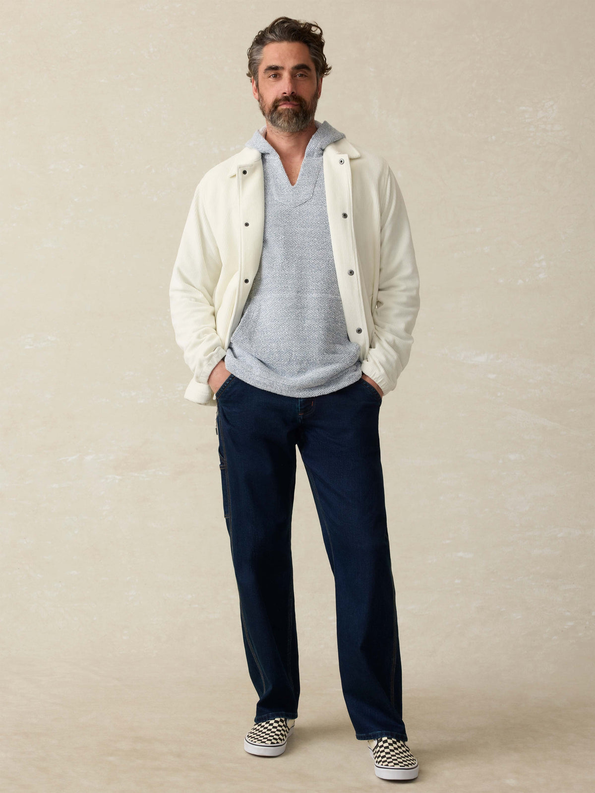 Corduroy Coaches Jacket - Stone