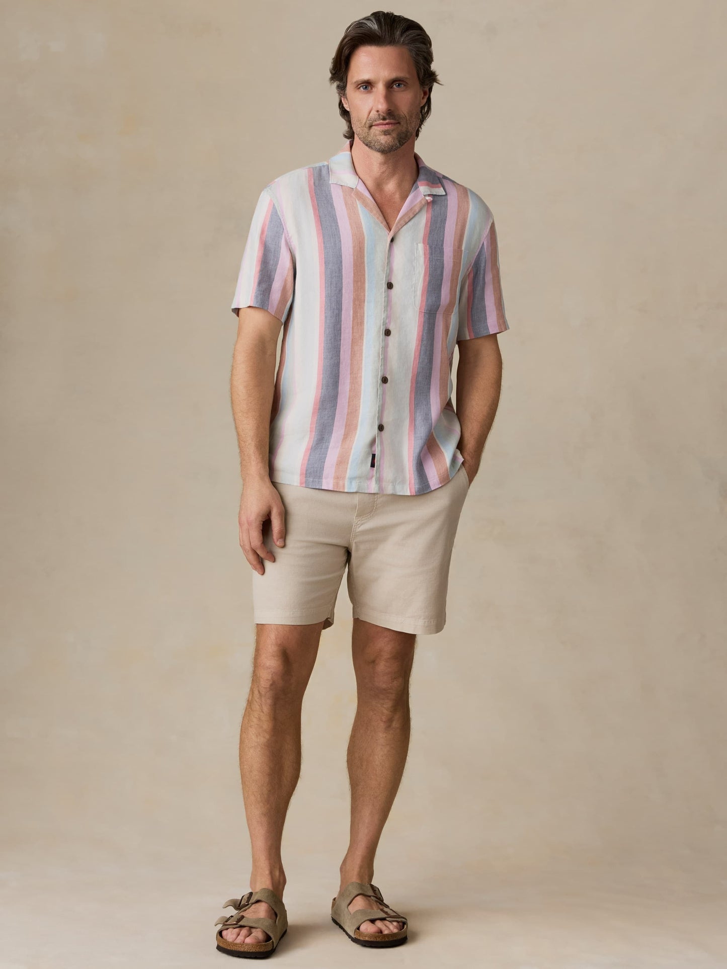 Short-Sleeve Breeze Camp Shirt - Summer Skies Stripe