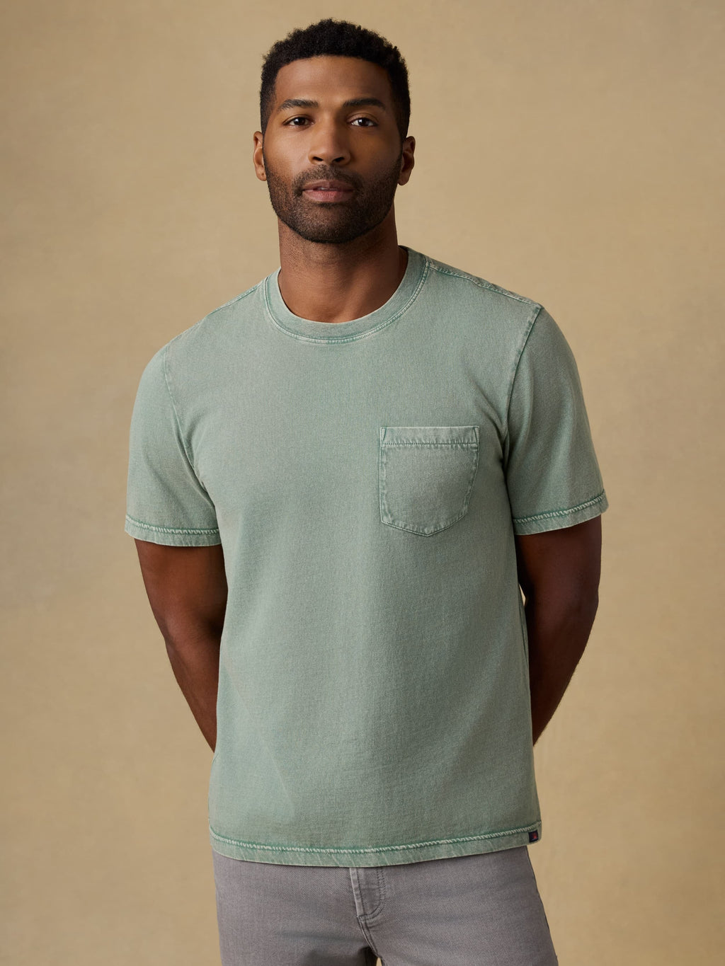 Short-Sleeve Recycled Cotton Tee - Coastal Sage