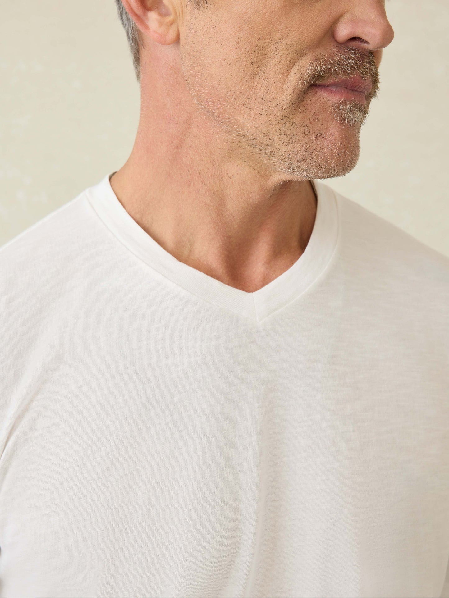 Short-Sleeve Sunwashed V-Neck Tee - White