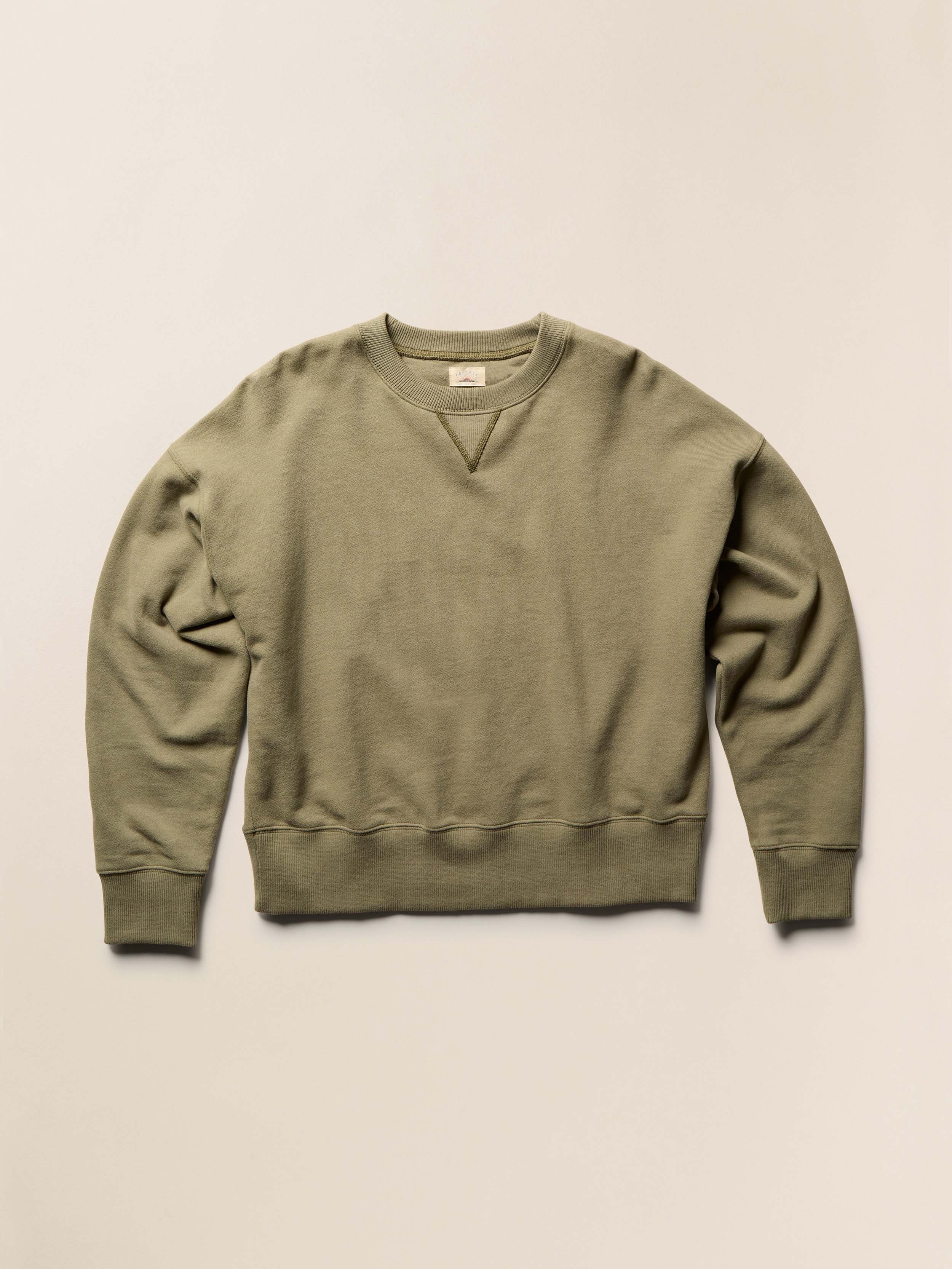 High Standard Fleece Vintage Crewneck - Island Olive