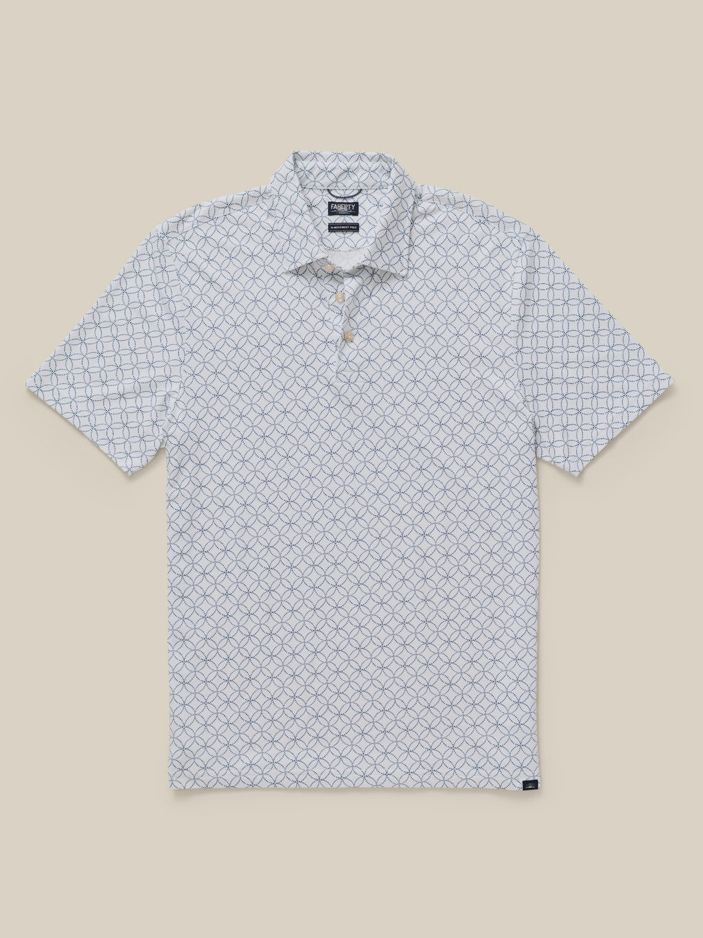 Short-Sleeve MovementTM Pique Polo - Ivory Blue Moonlight