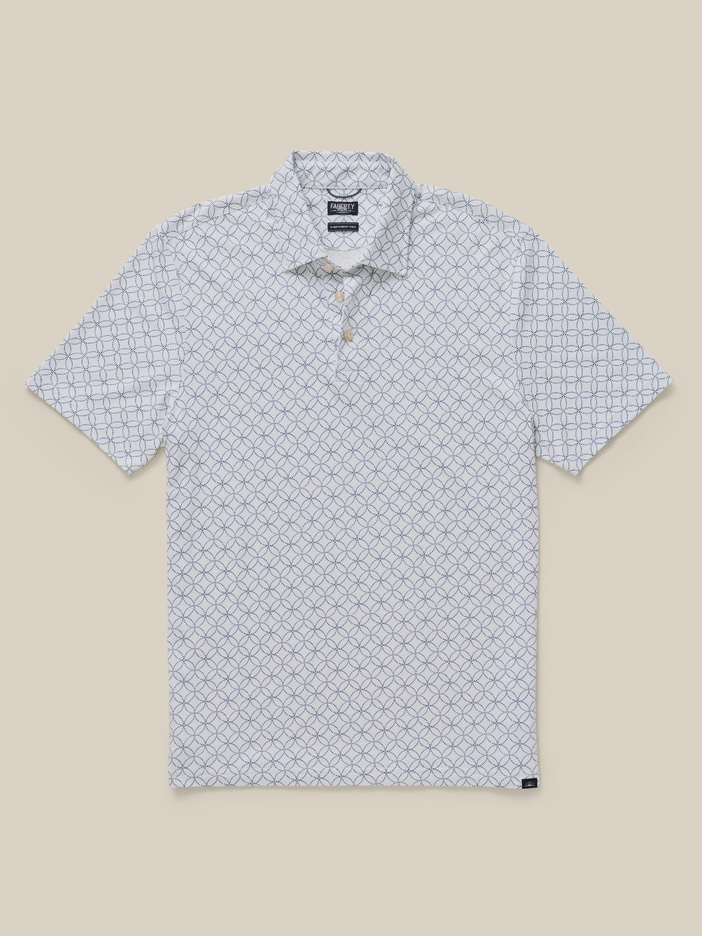 Short-Sleeve MovementTM Pique Polo - Ivory Blue Moonlight
