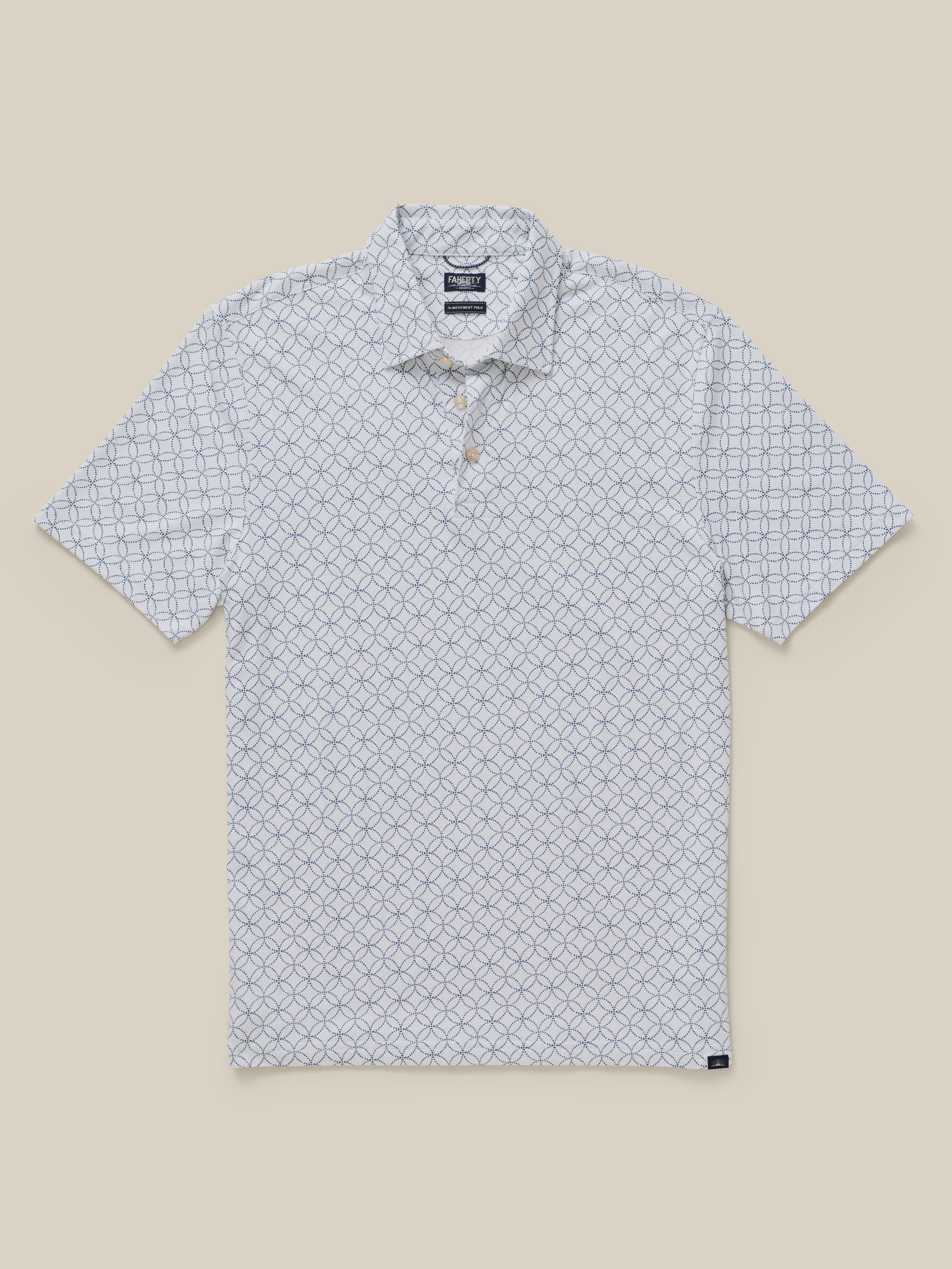 Short-Sleeve MovementTM Pique Polo - Ivory Blue Moonlight