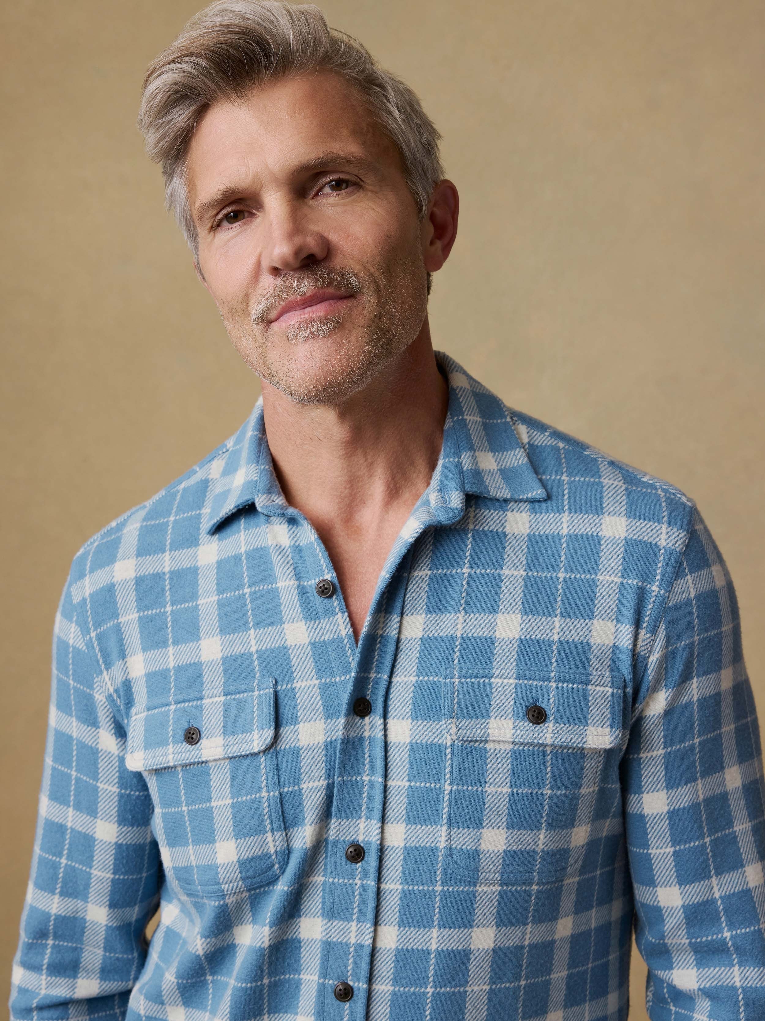 LegendTM Sweater Shirt - Blue Landing Plaid