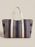 Dune Stripe Beach Tote - Peacoat