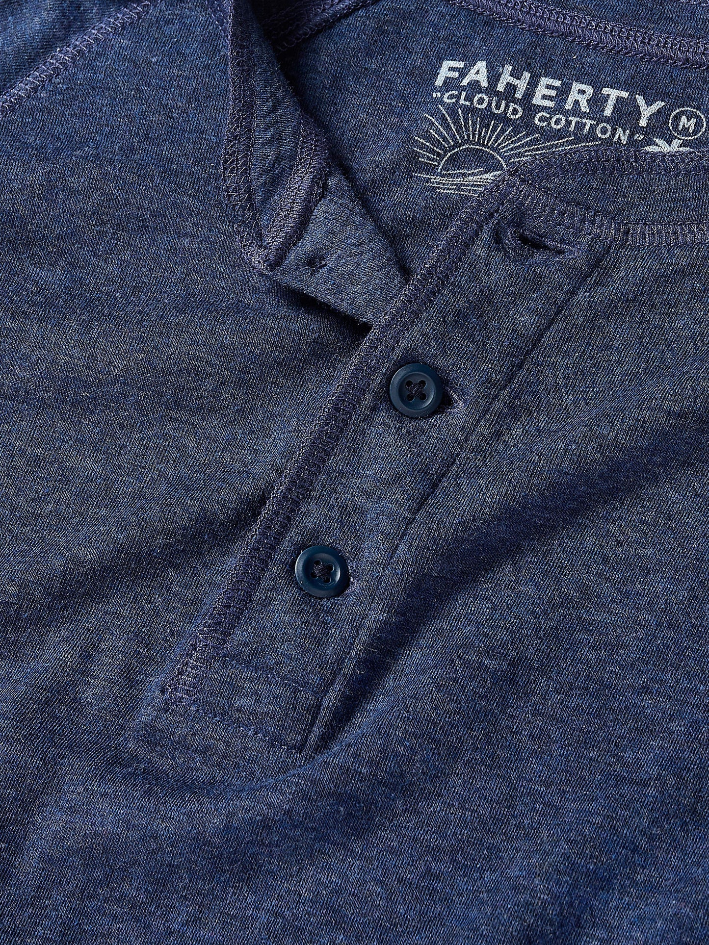 Long-Sleeve Cloud Henley - Baltic Navy Heather