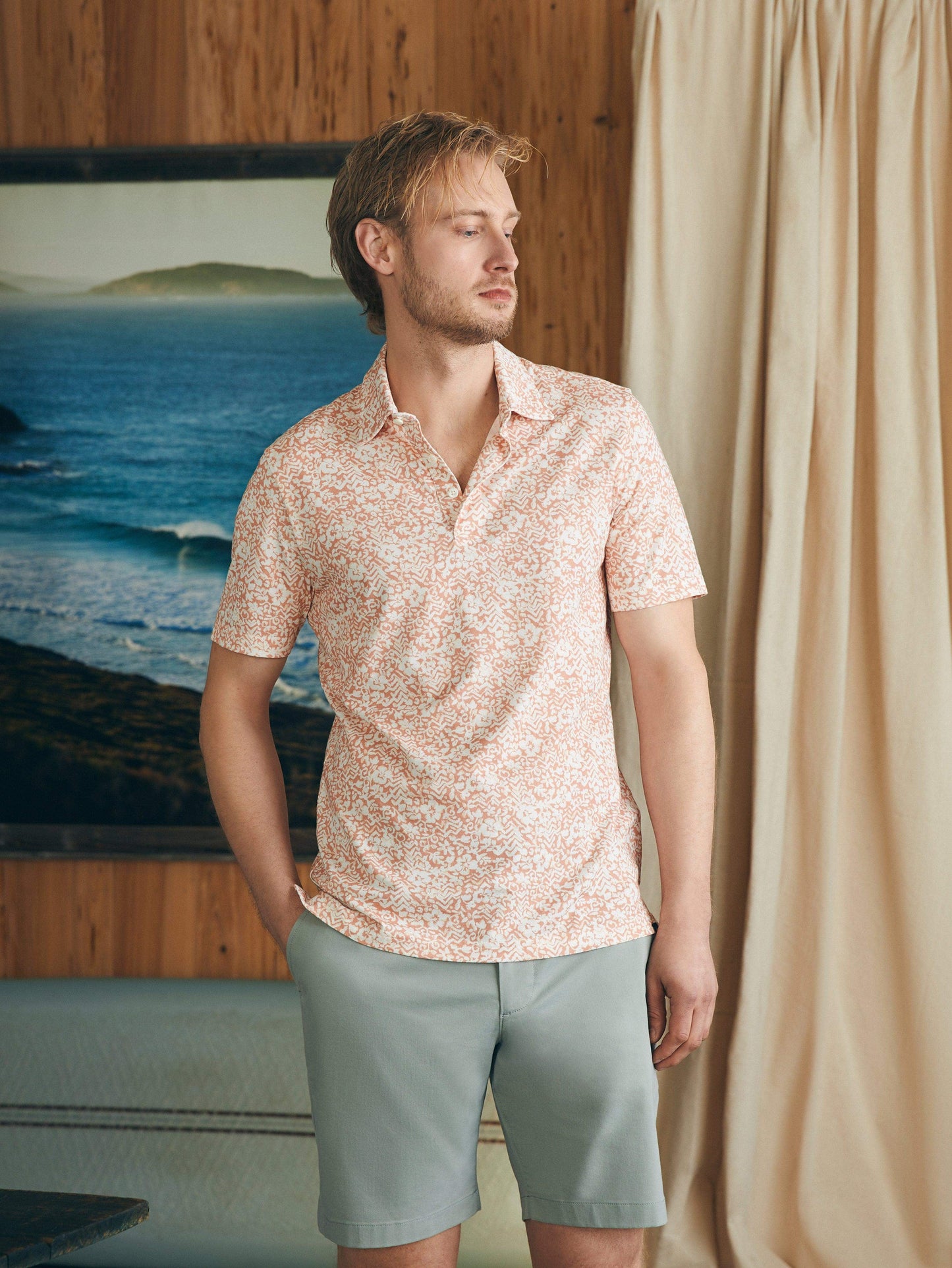 Short-Sleeve MovementTM Pique Polo - Hilo Rose Floral Print