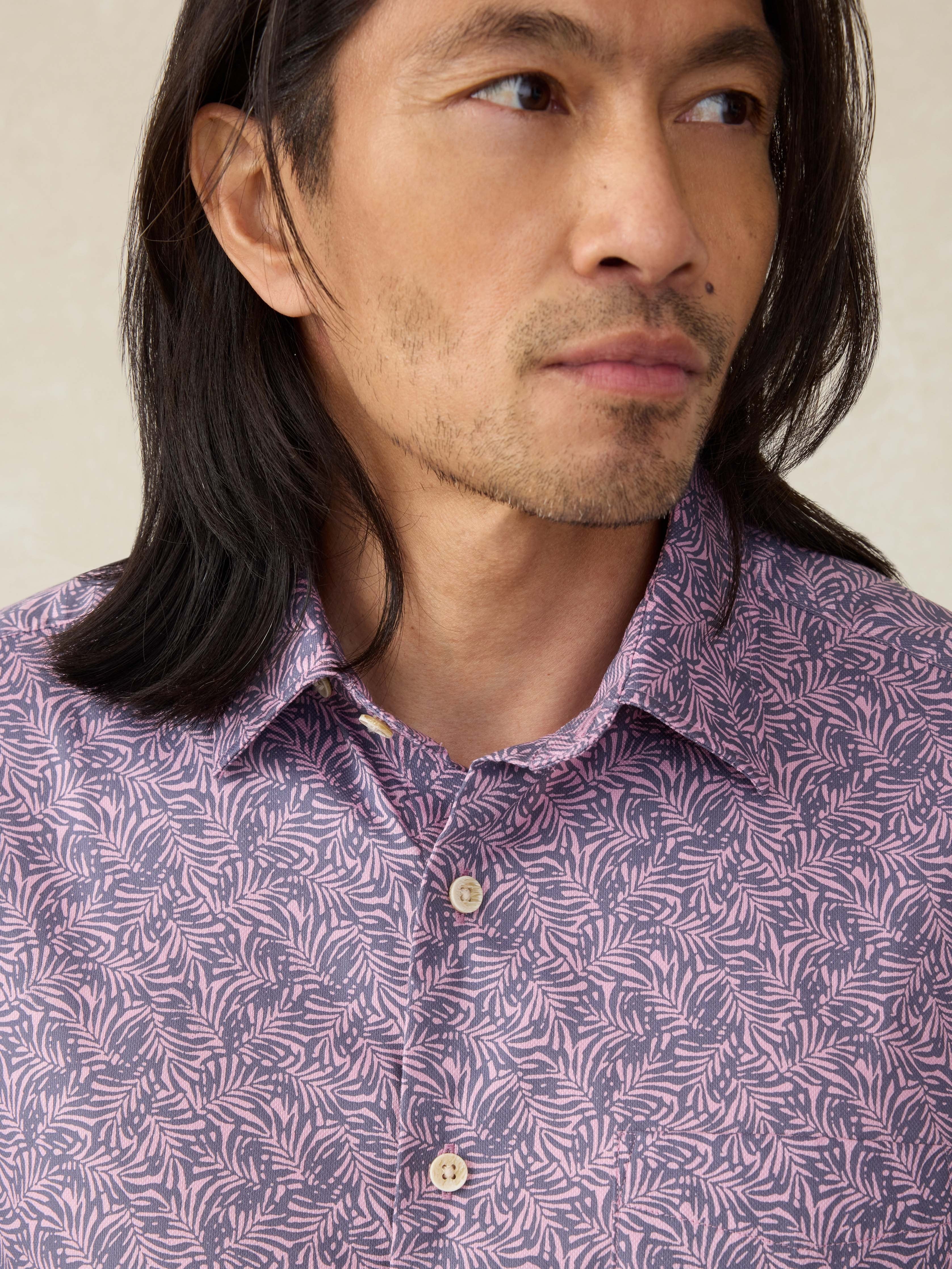 Short-Sleeve MovementTM Monterey Shirt - Lavender Sky Canopy