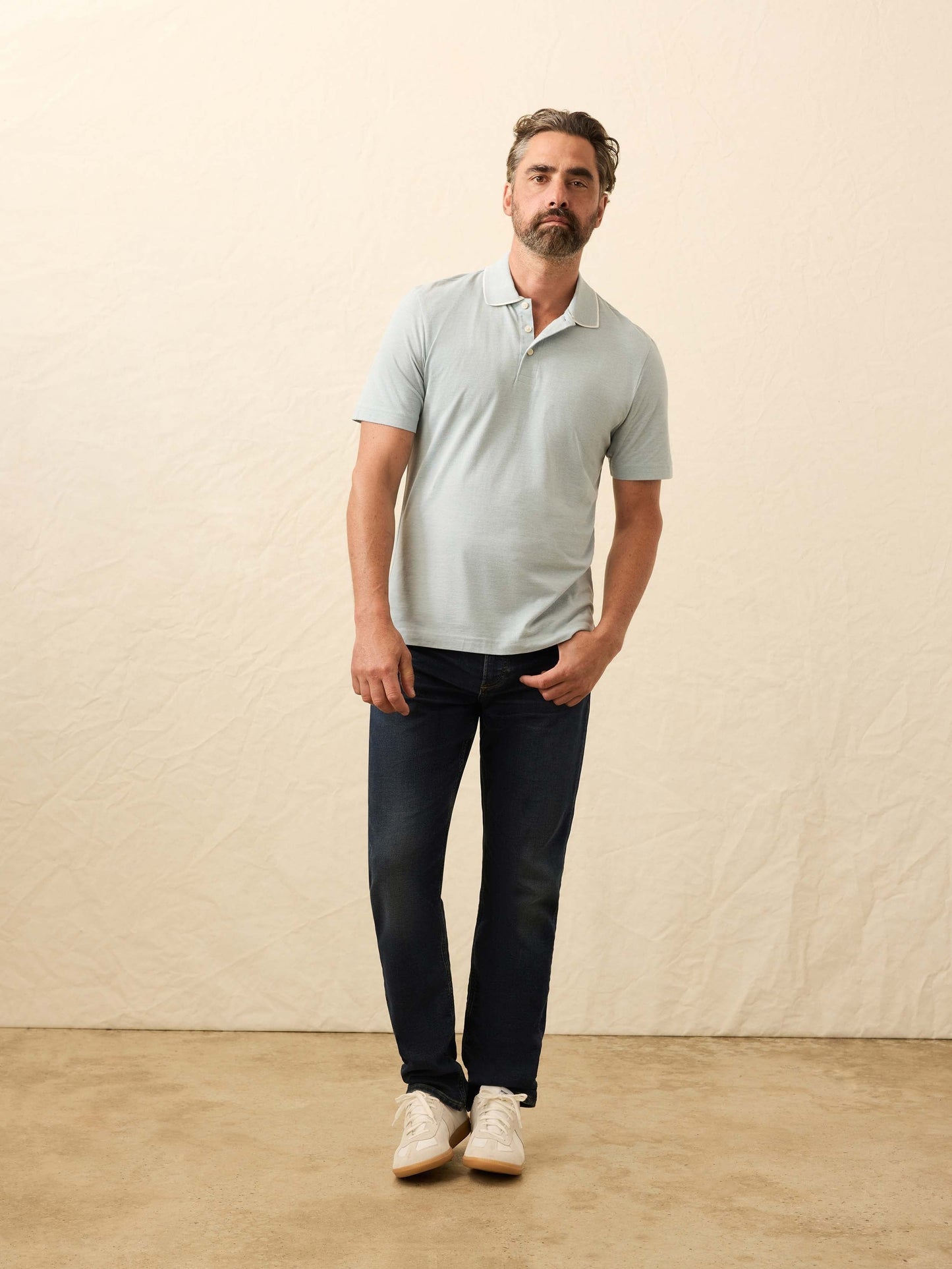 Short-Sleeve MovementTM Pique Polo - Huron Blue Melange