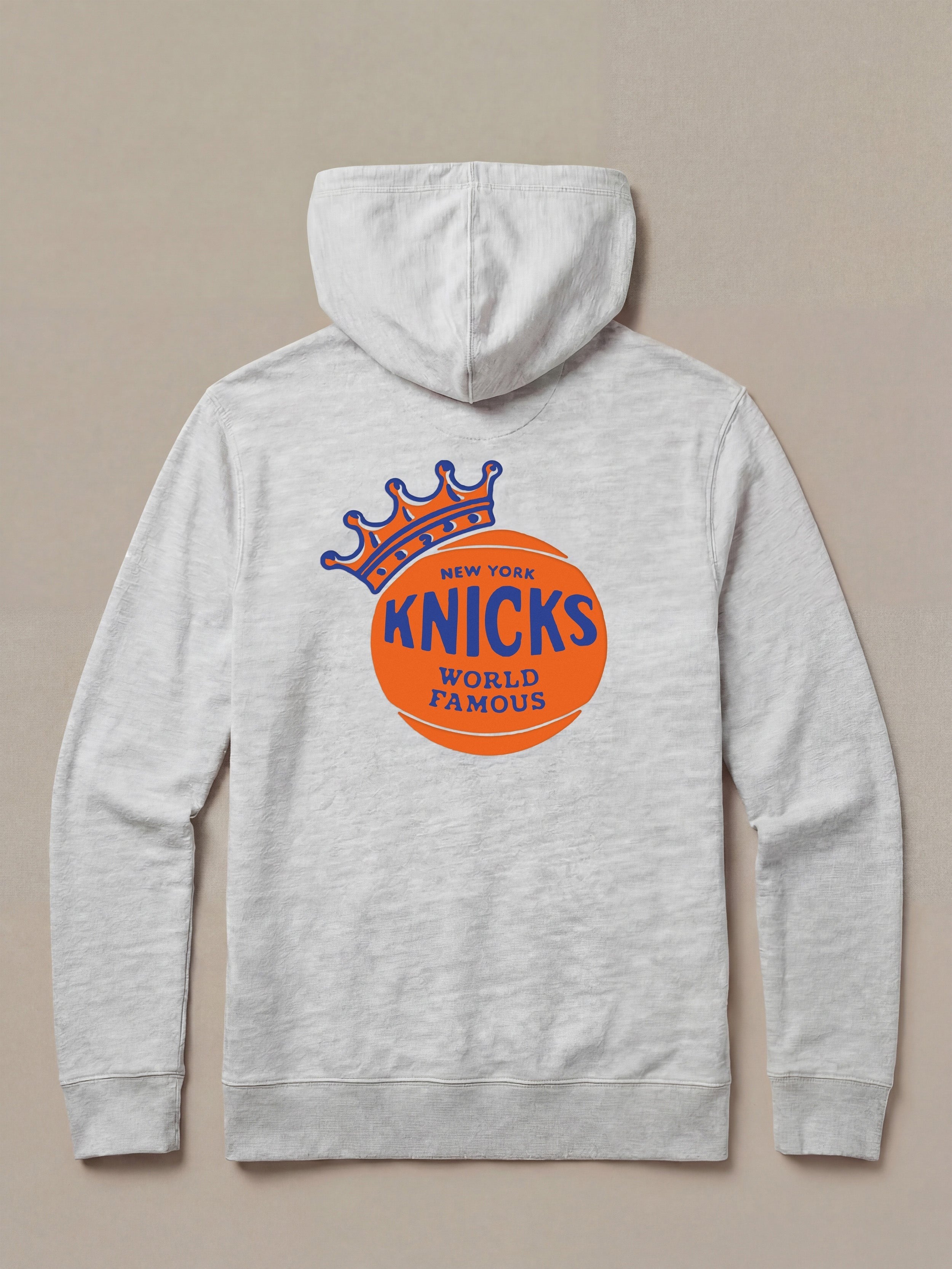 NY Knicks Sunwashed Organic Hoodie - Light Grey Heather