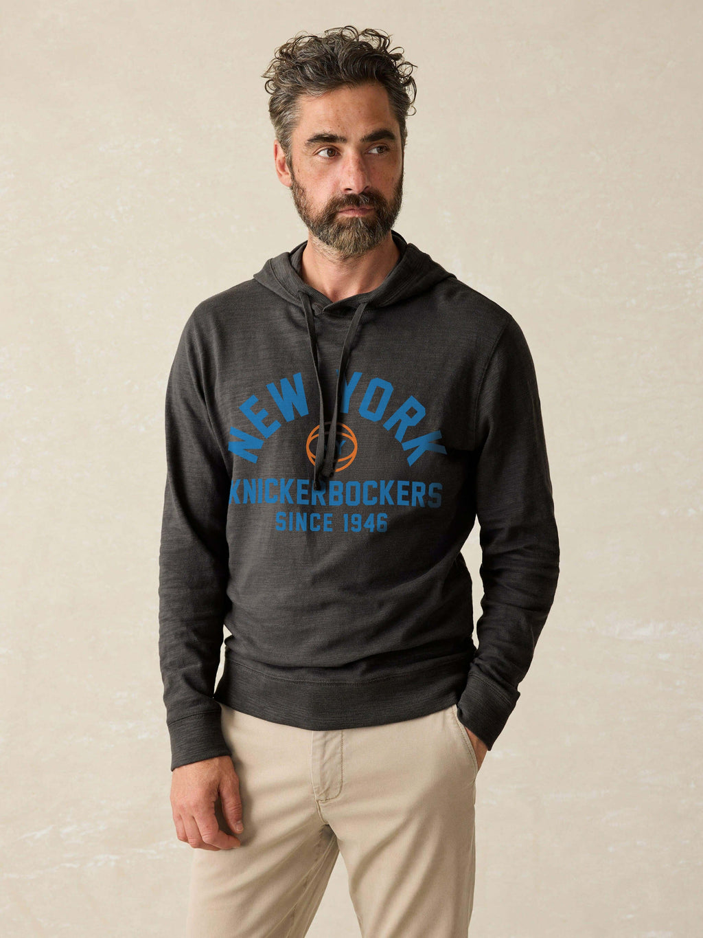 New York Knicks Sunwashed Organic Hoodie - Graphite