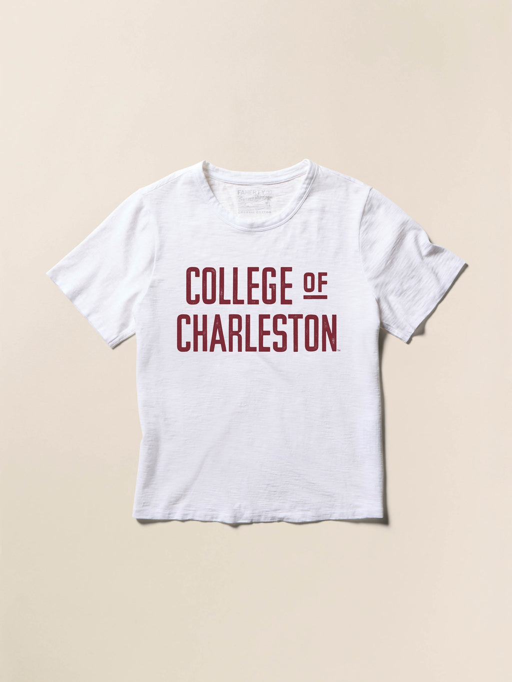 College of Charleston Sunwashed Essential Tee - White