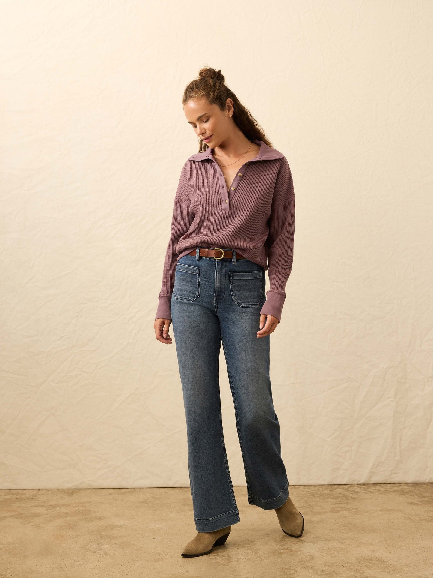Apres Waffle Henley - Flint