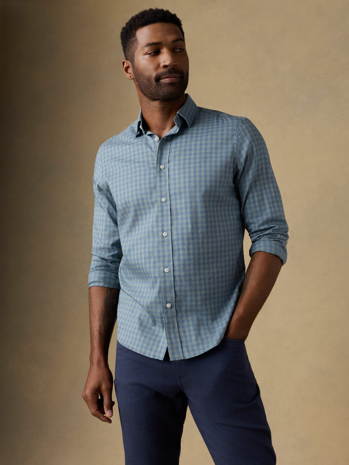 The MovementTM Shirt - Sage Marine Gingham