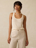 Miramar Linen Mini Rib Tank - Summer Sand