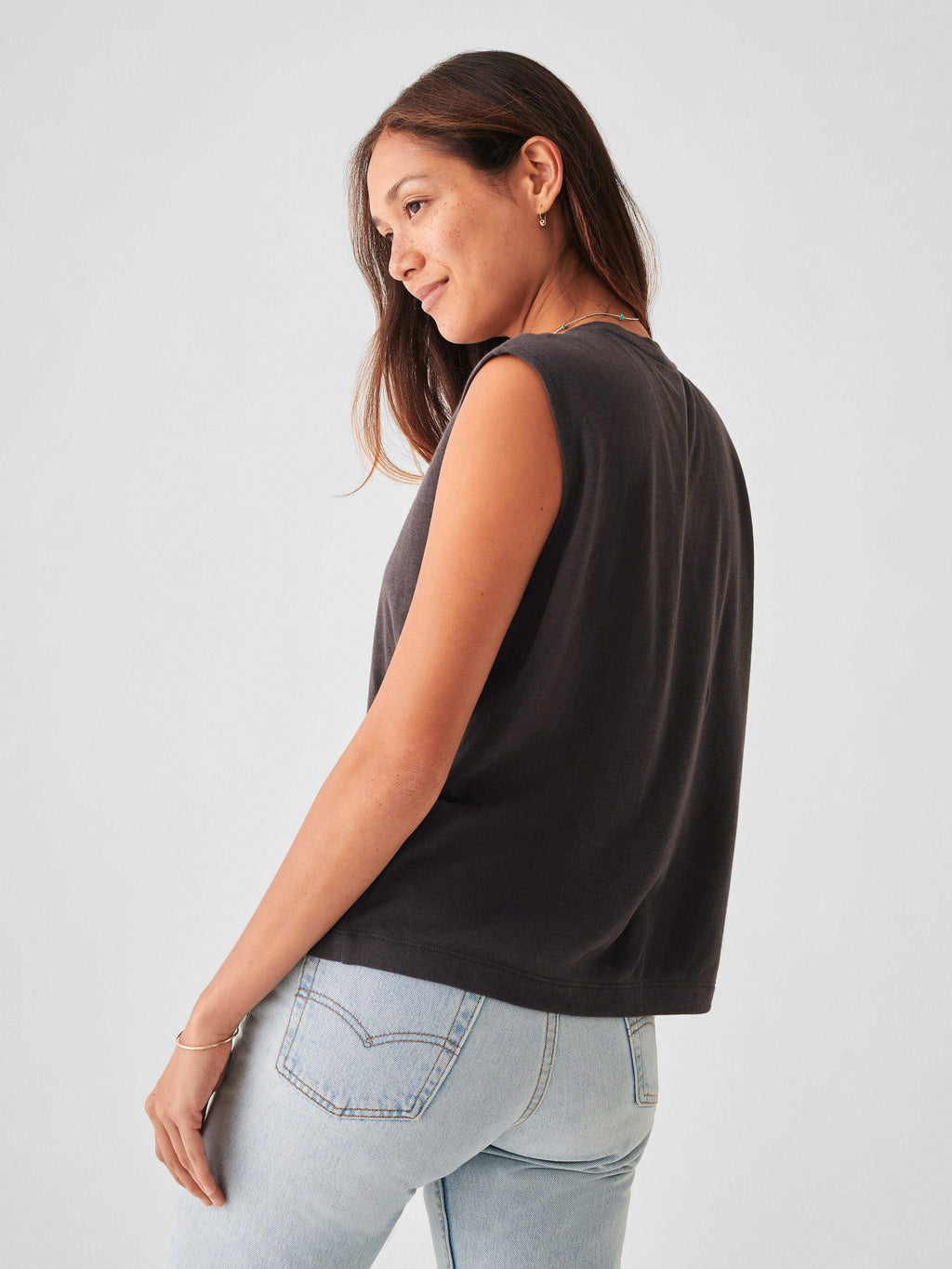 Cloud Muscle Tee - Washed Black