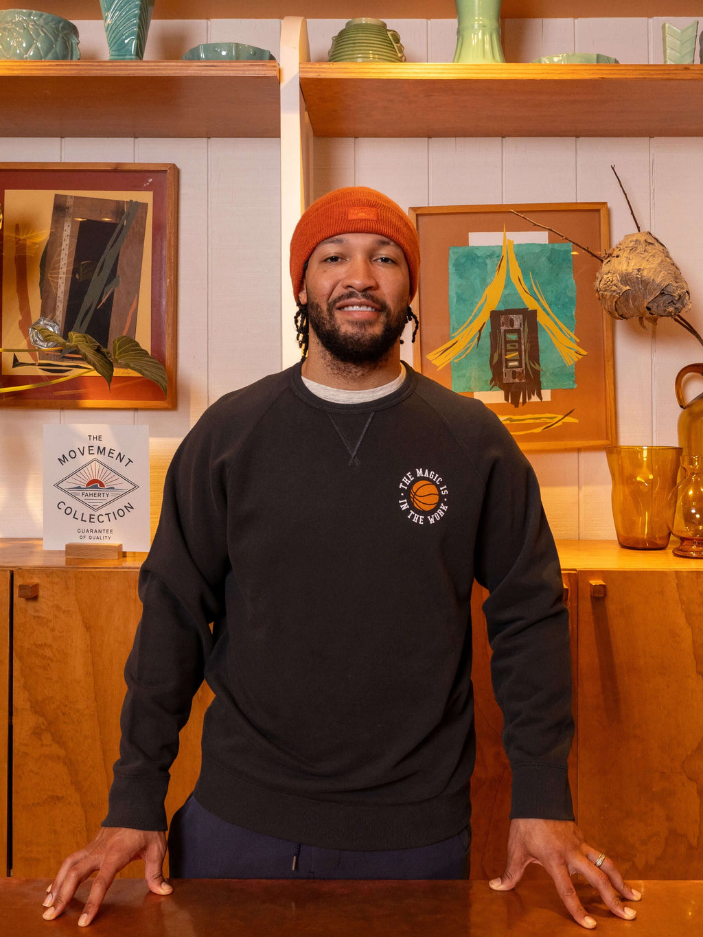Jalen Brunson High Standard Fleece Crewneck - Mountain Black