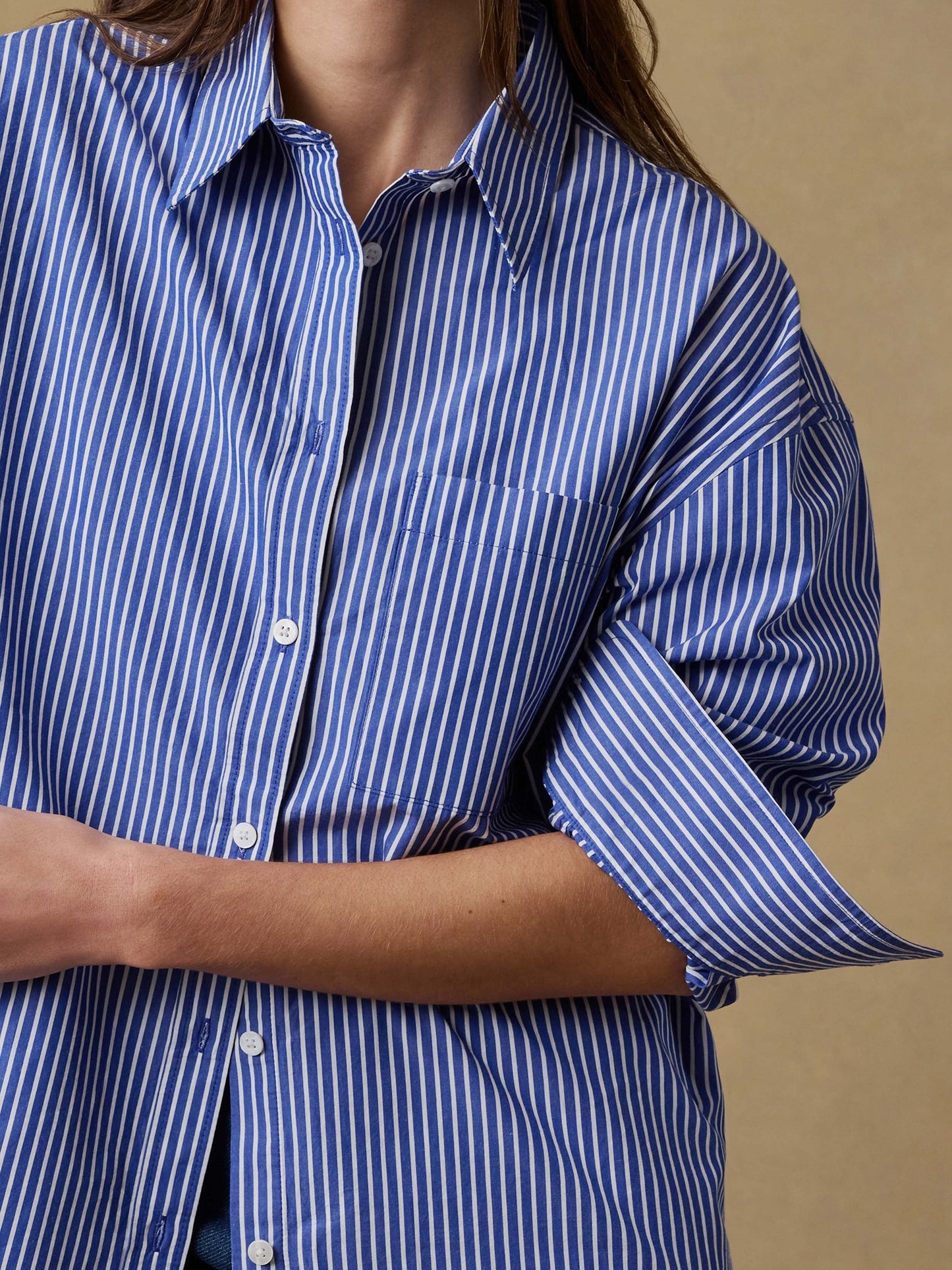 Coastal Poplin Relaxed Shirt - Endless Coast Stripe