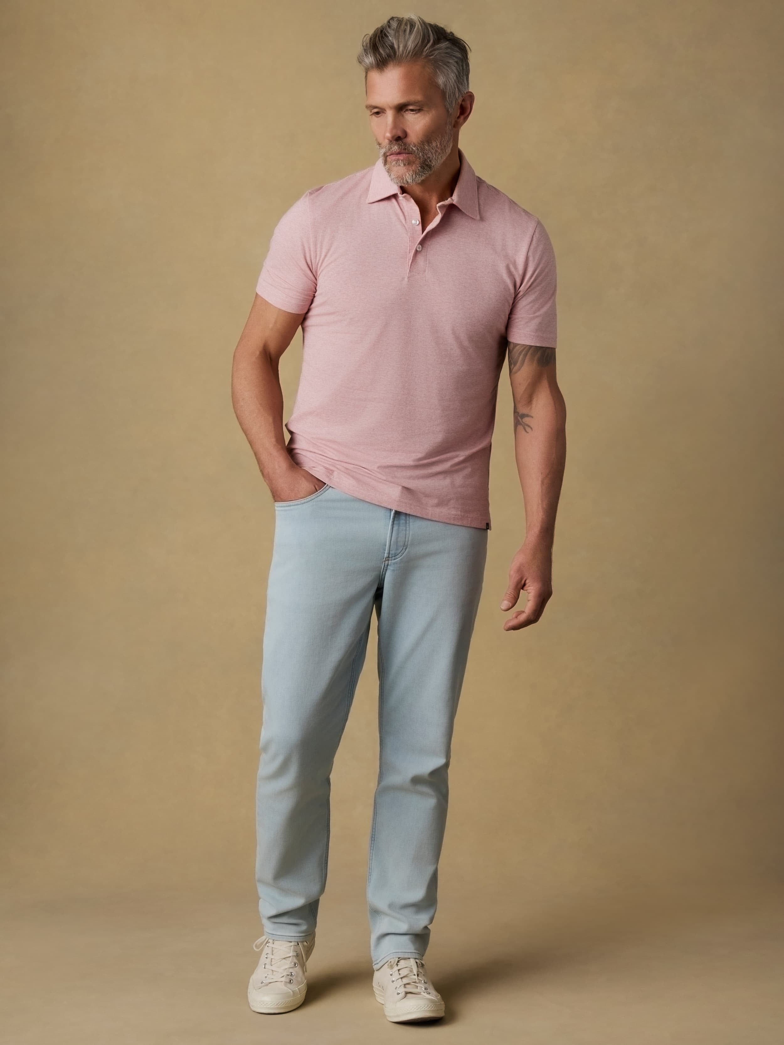 Short-Sleeve MovementTM Polo - Ivory Rose Feeder