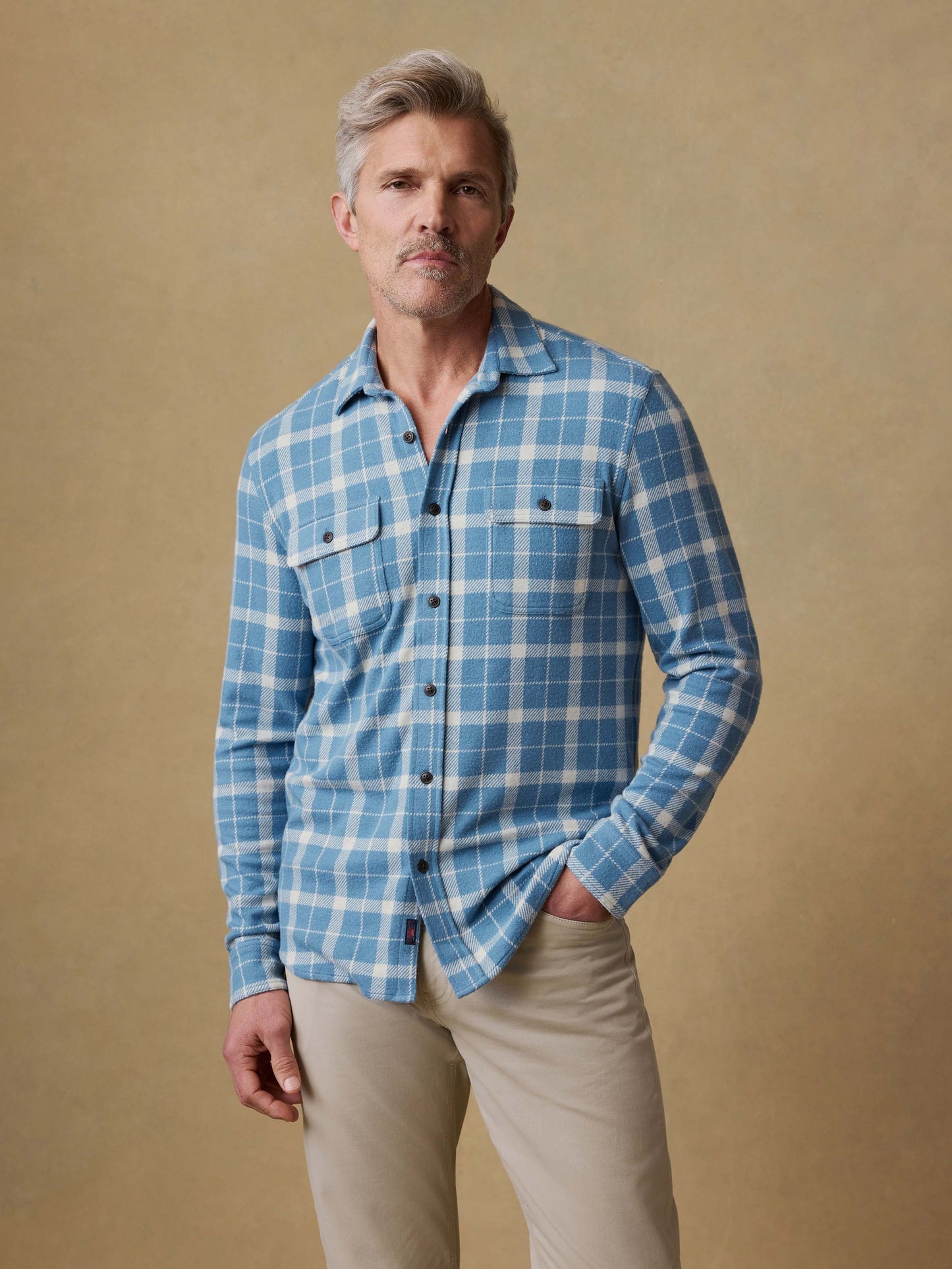 LegendTM Sweater Shirt - Blue Landing Plaid