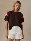 Sport Jersey Throwback Tee - Espresso Varsity