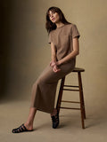 Recycled Cotton Jersey T-Shirt Dress - Alpine Brown
