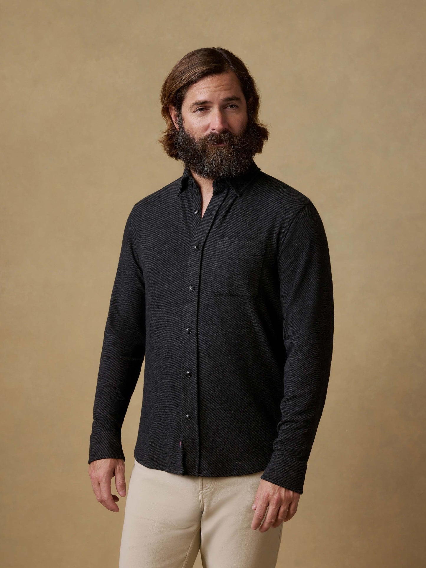 LegendTM Sweater Shirt (Single Pocket) - Heathered Black Twill