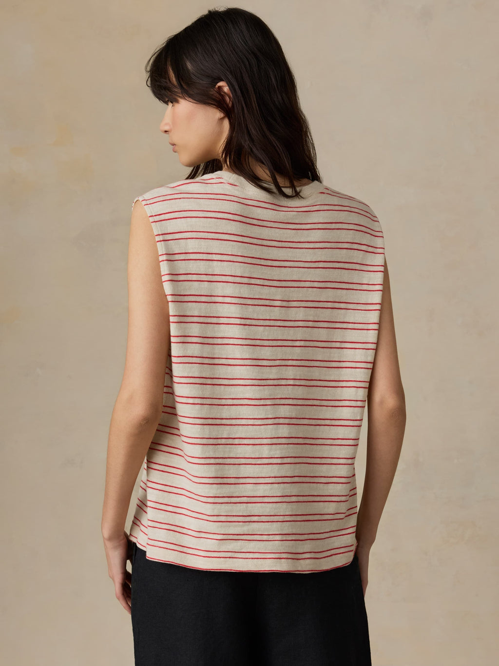 Sunwashed Slub Muscle Tank - Summer Sand Stripe