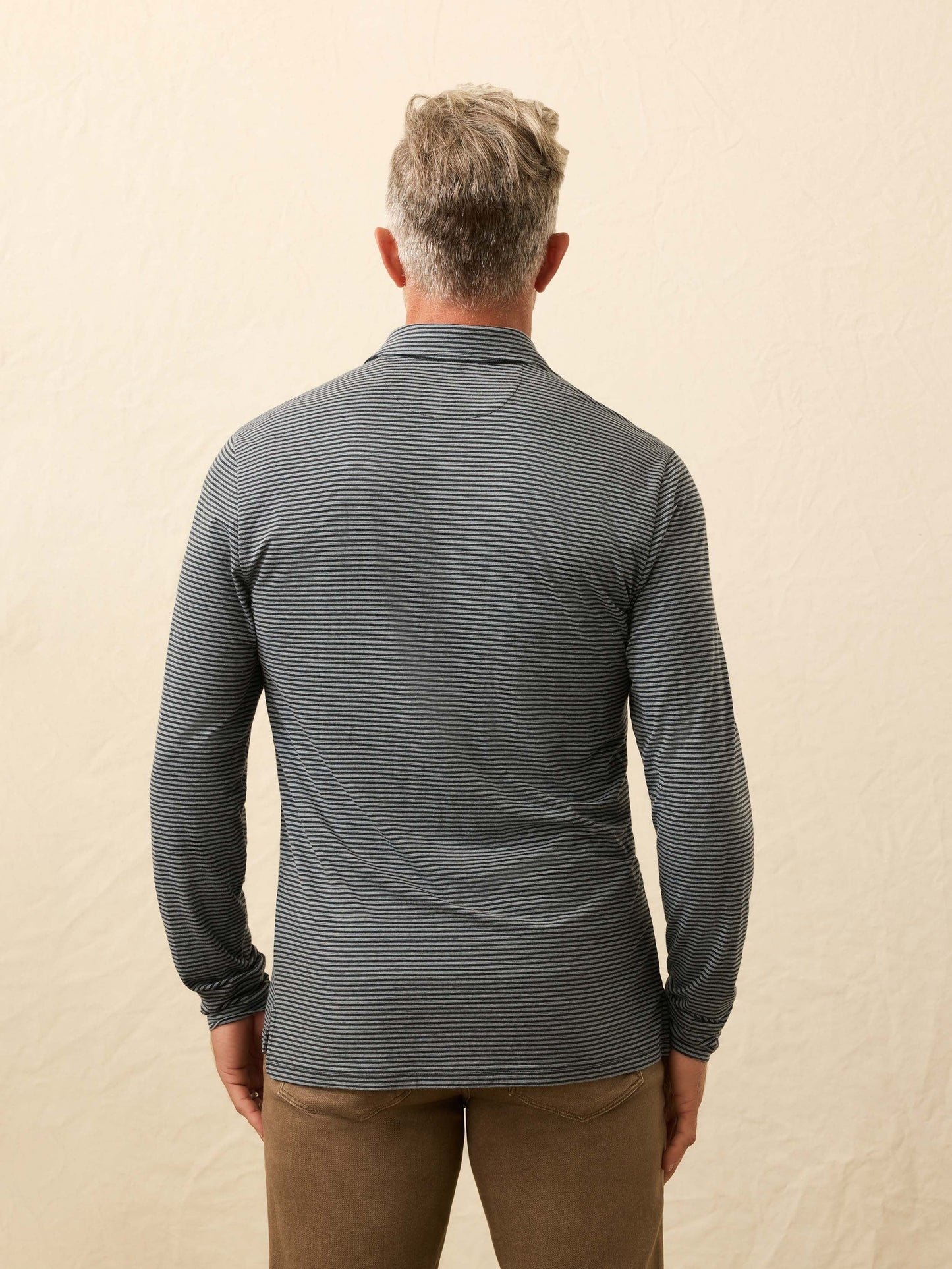 Long-Sleeve MovementTM Polo - Moonlight Point Stripe