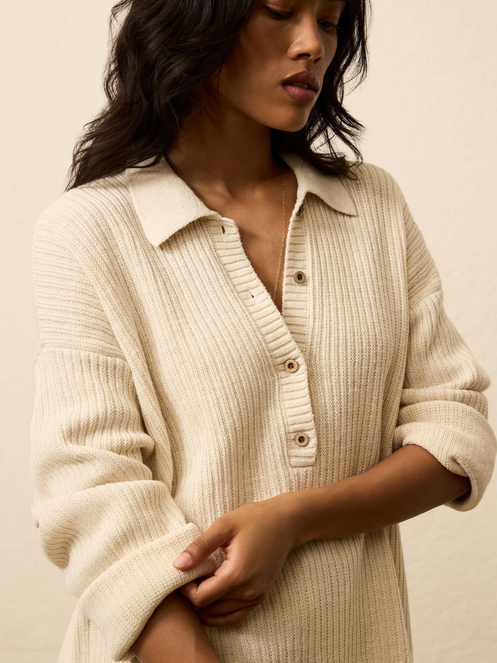 Miramar Linen Relaxed Polo - Summer Sand