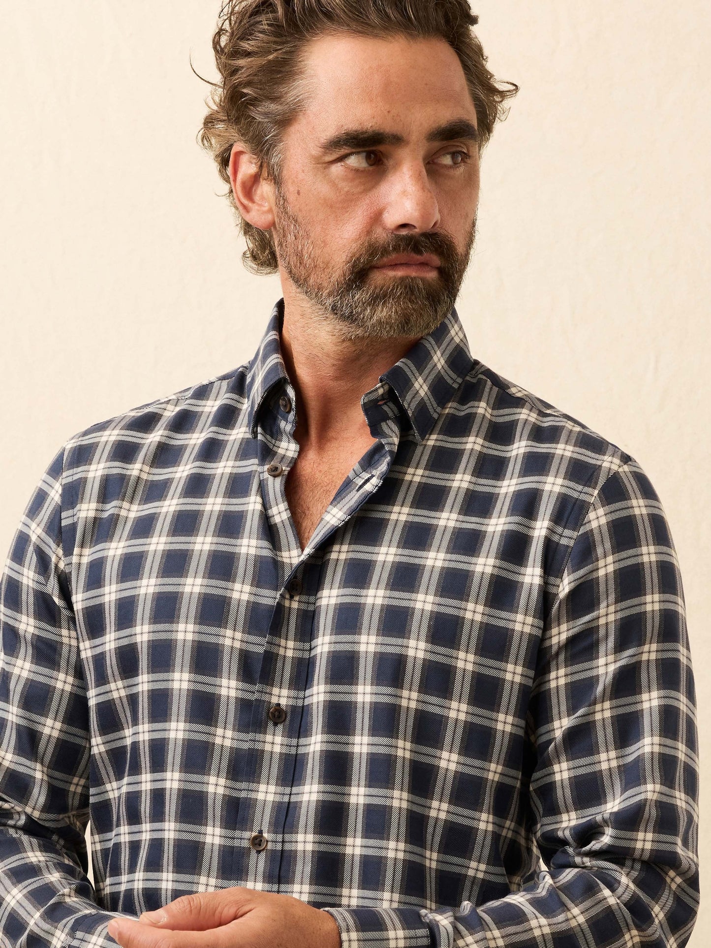 Soft Twill MovementTM Shirt - Navy Smoke Plaid
