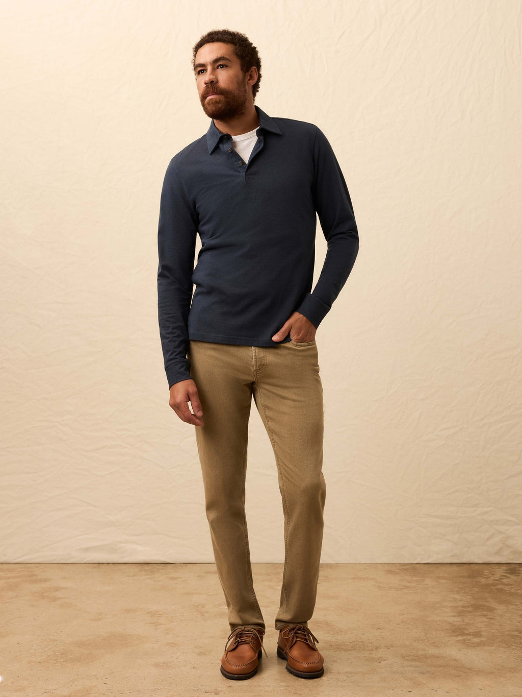 Long-Sleeve MovementTM Pique Polo - Harbor Night Heather