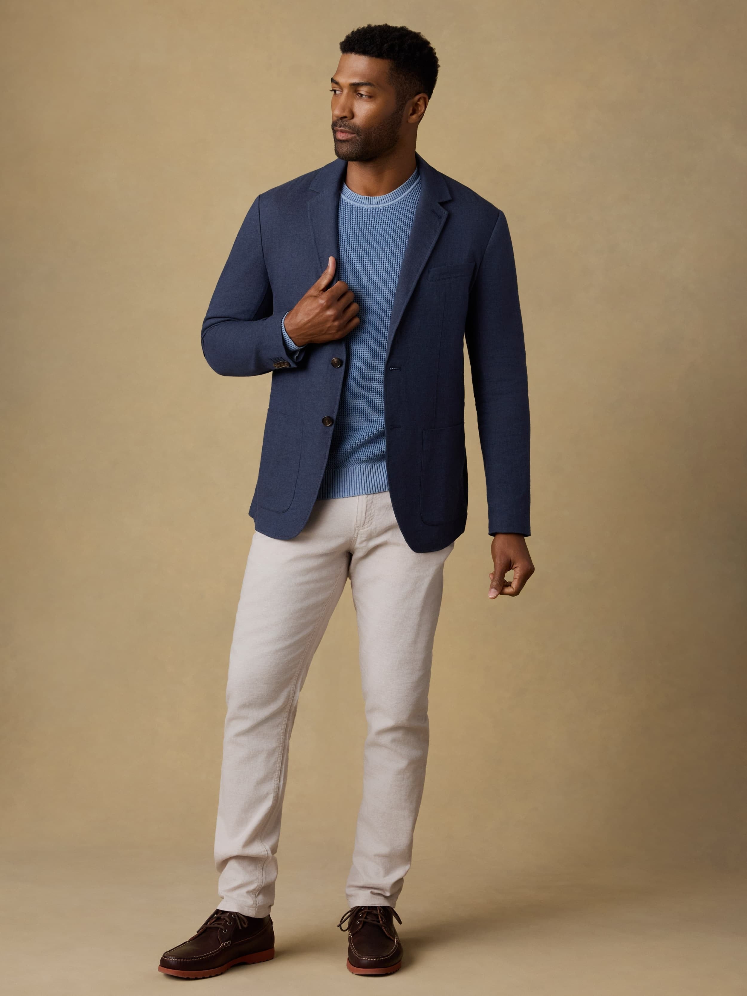MovementTM Linen Blazer - Deep Sea Navy