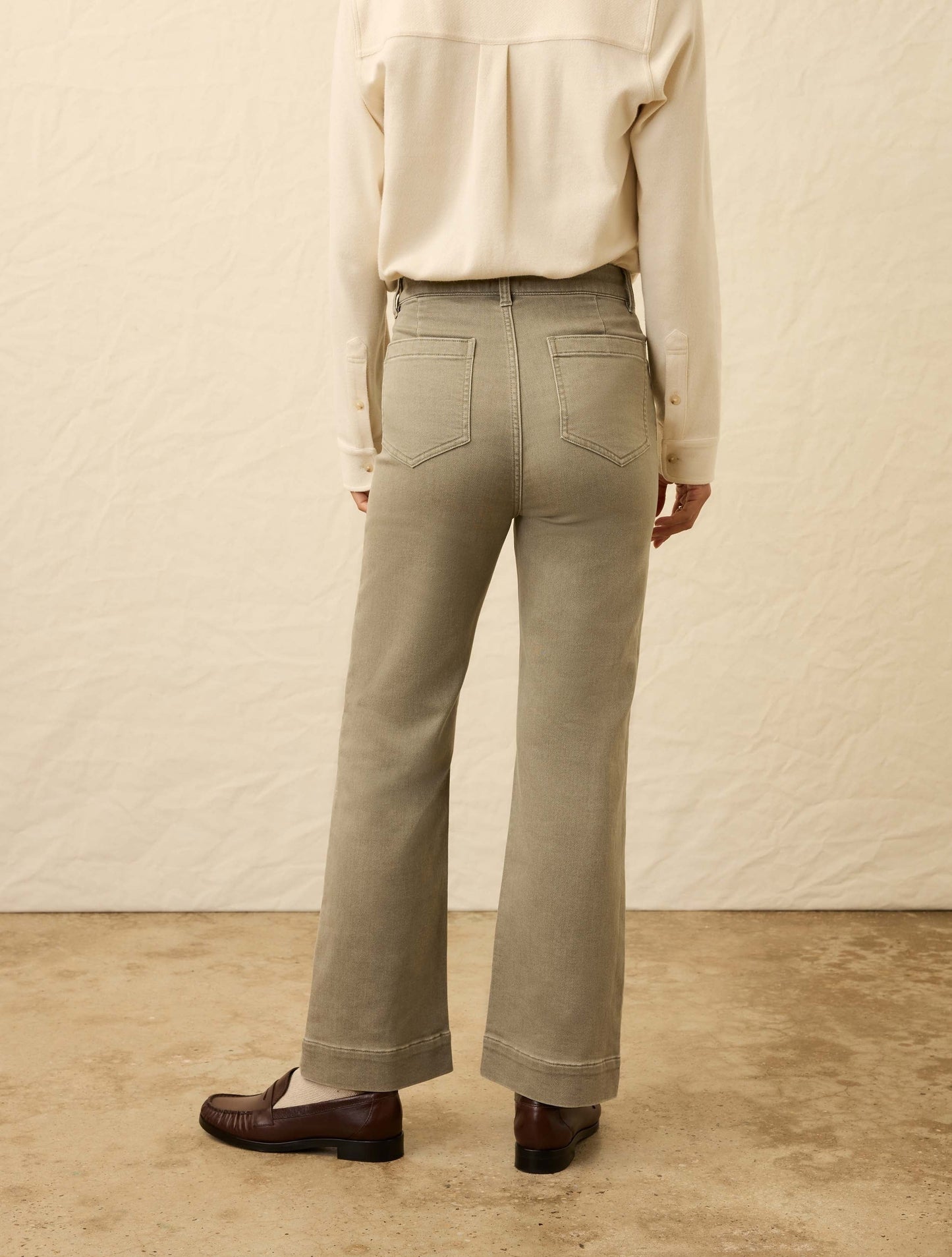 Stretch Terry Patch Pocket Ankle Pant - Coastal Sage