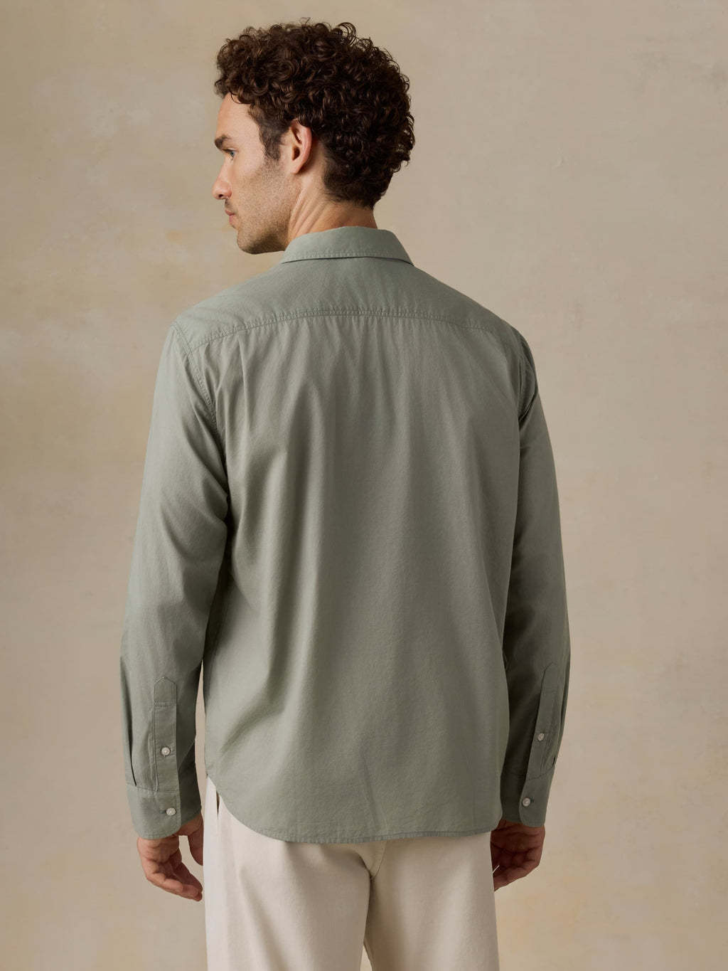 Long-Sleeve Weightless Cotton Shirt - Coastal Sage