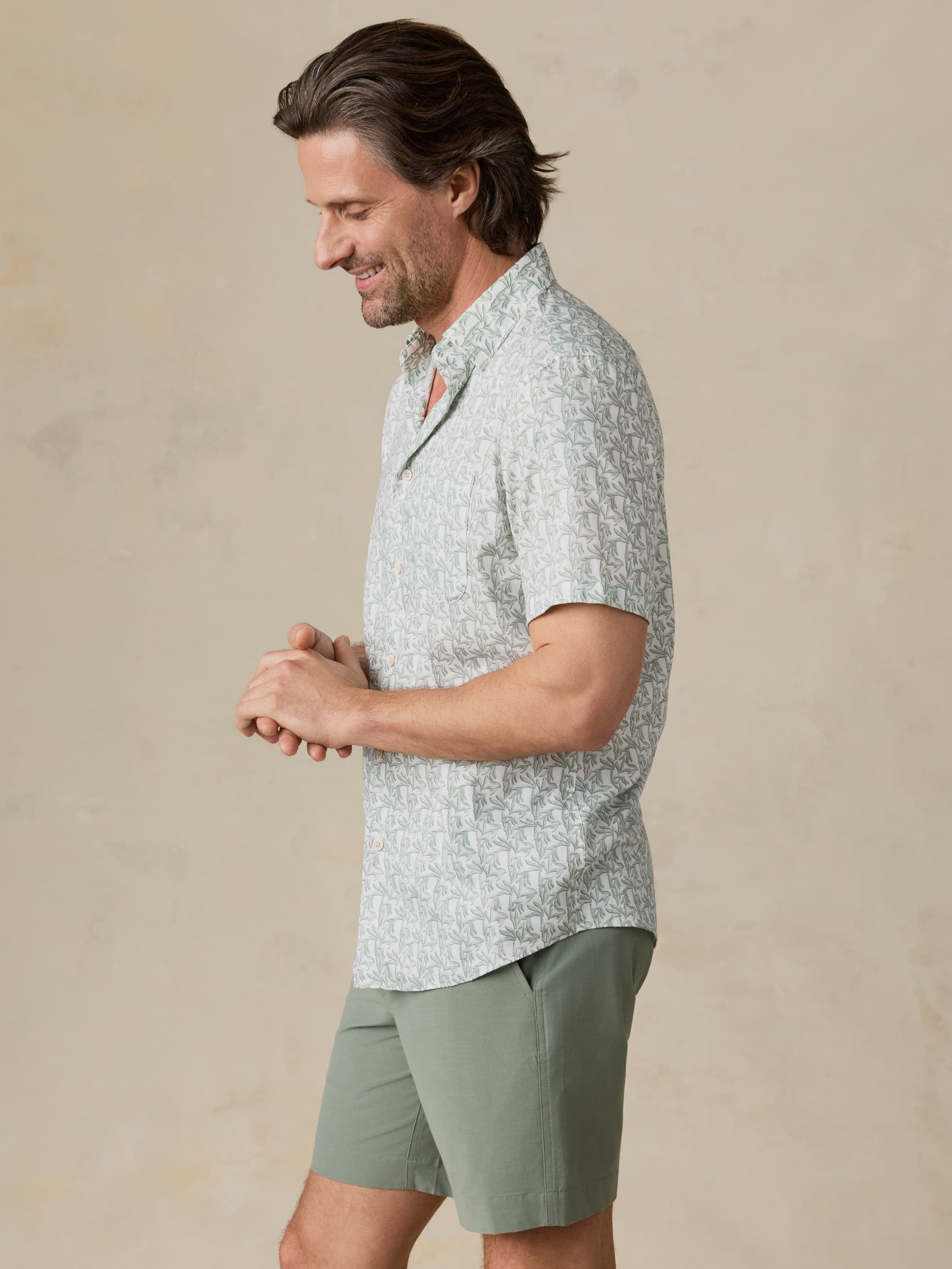 Short-Sleeve MovementTM Monterey Shirt - Aspen Green Leaf