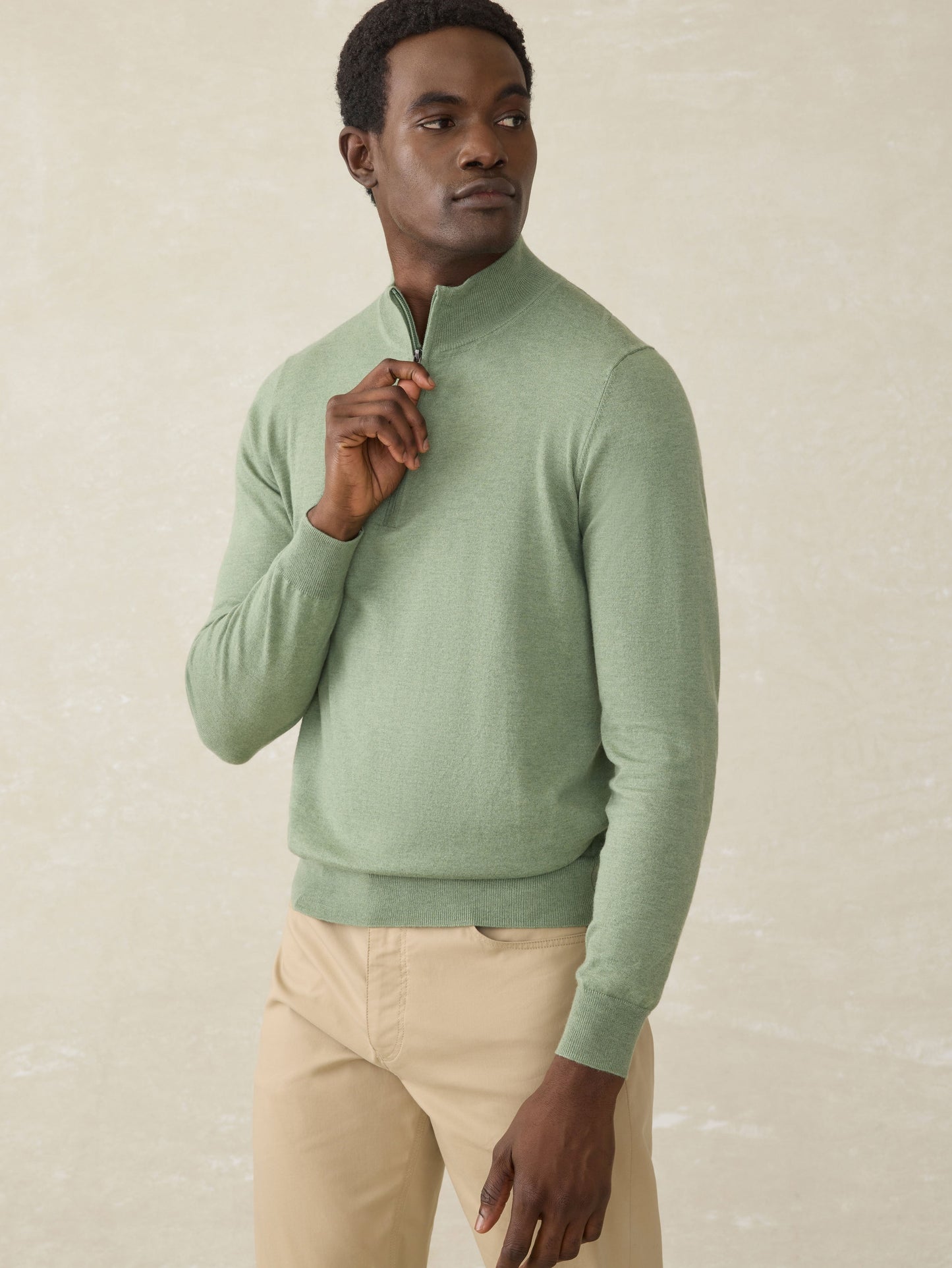 MovementTM Quarter Zip Sweater - Faded Leaf Melange