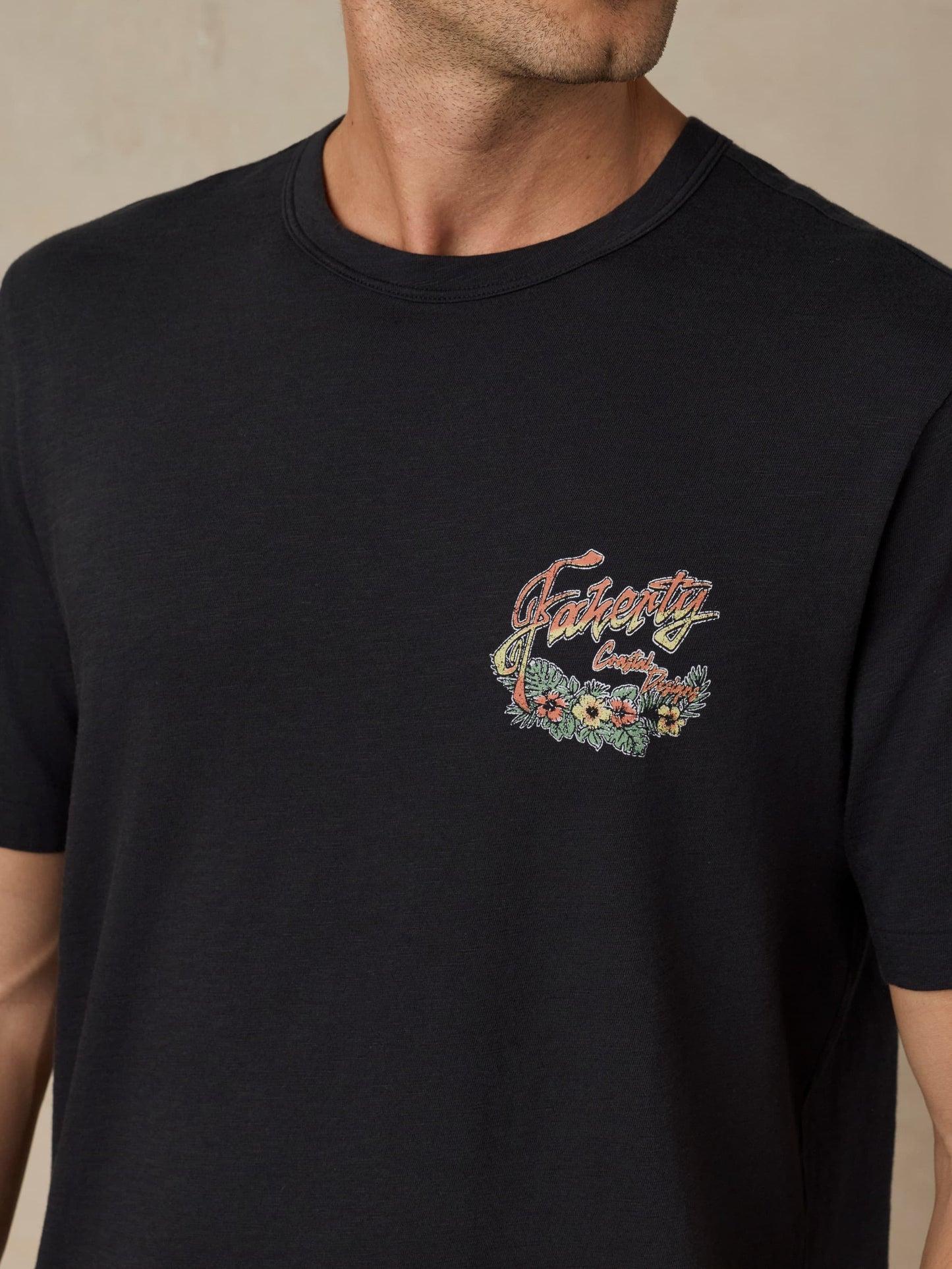 Sunwashed Regenerative Graphic Tee - Ridge Black