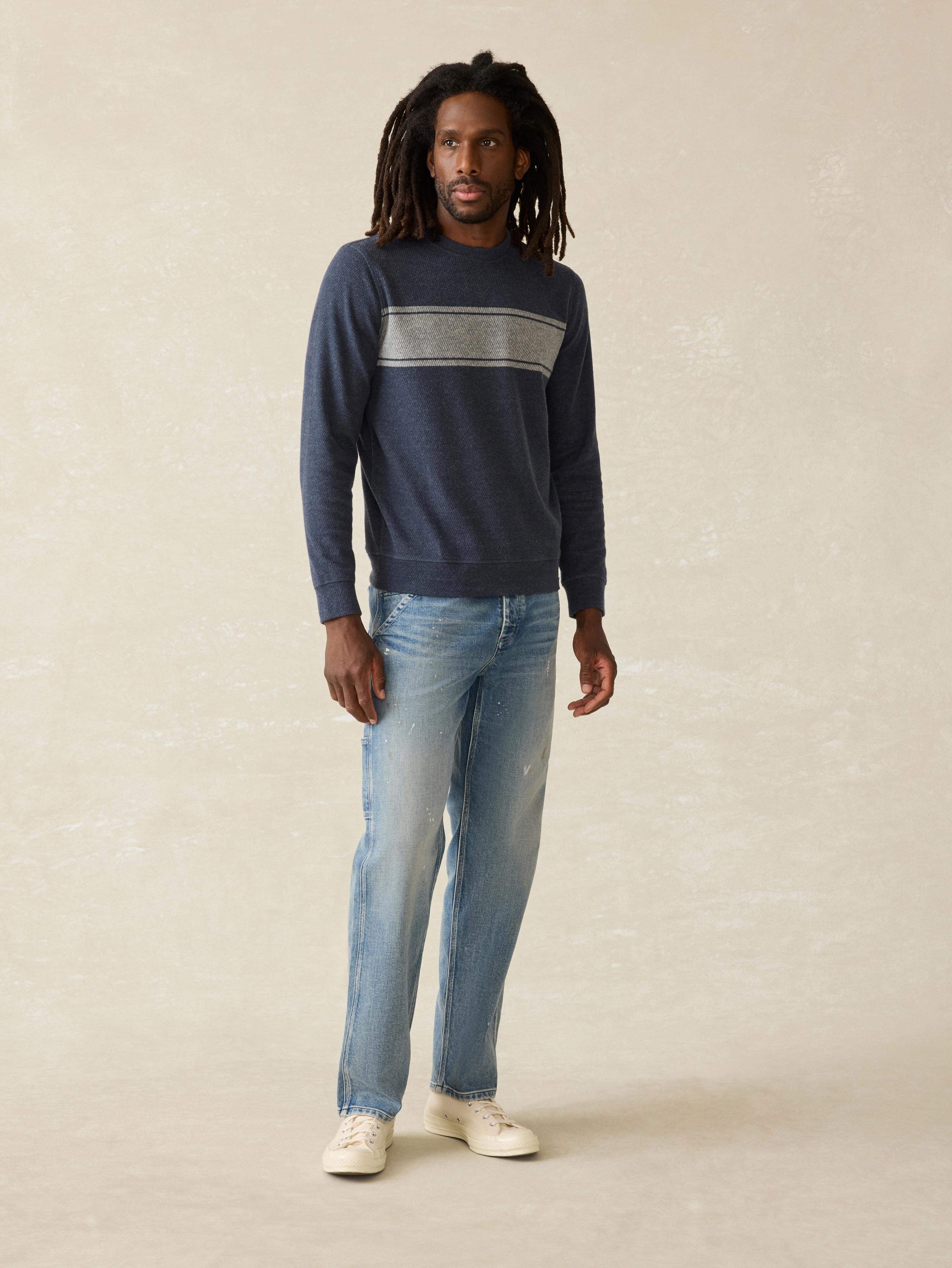 LegendTM Surf Stripe Sweater Crew - Brighton Navy Surf Stripe