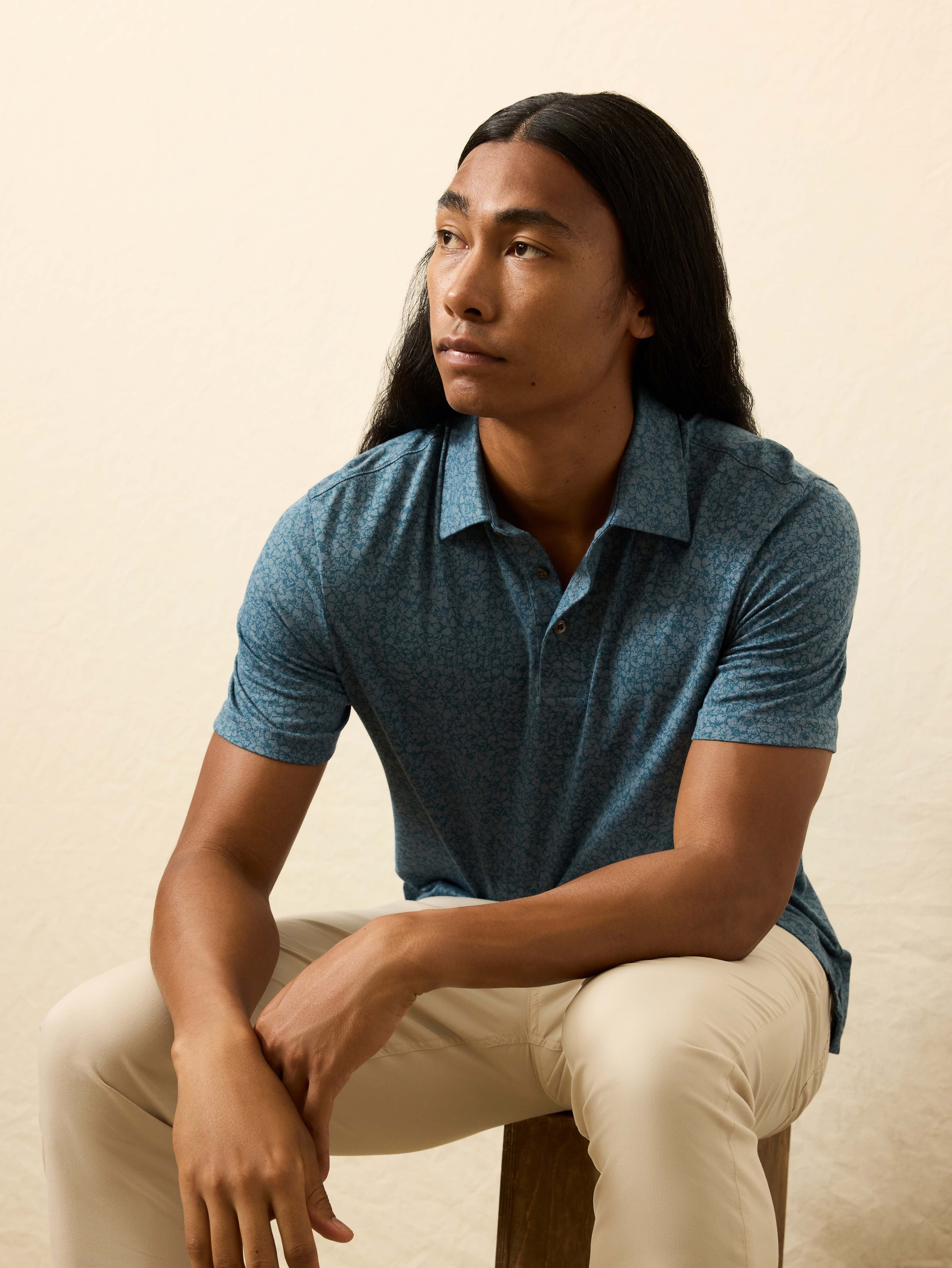 Short-Sleeve MovementTM Pique Polo - Eastern Sky Blossom