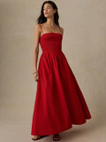 Coastal Poplin Lucia Dress - Tango Red