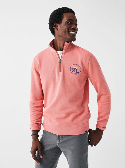 Spring Lake Long- Sleeve Terry Quarter- Zip - Faded Flag